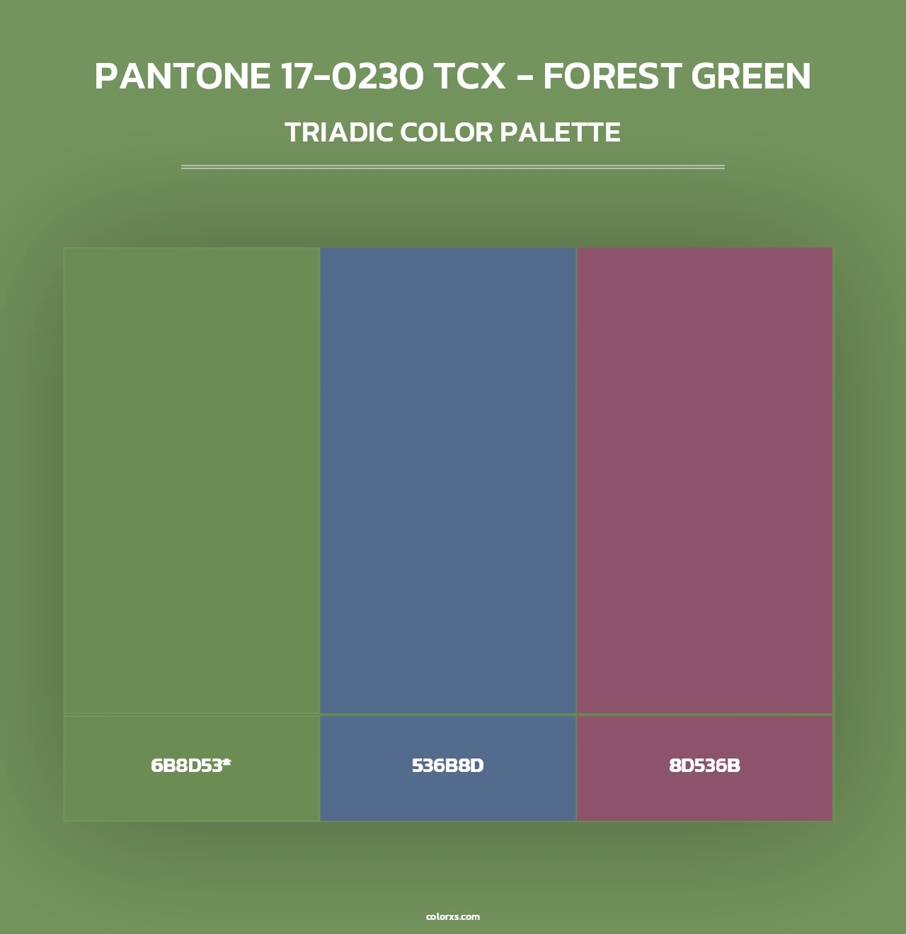 PANTONE 17-0230 TCX - Forest Green - Triadic Color Palette