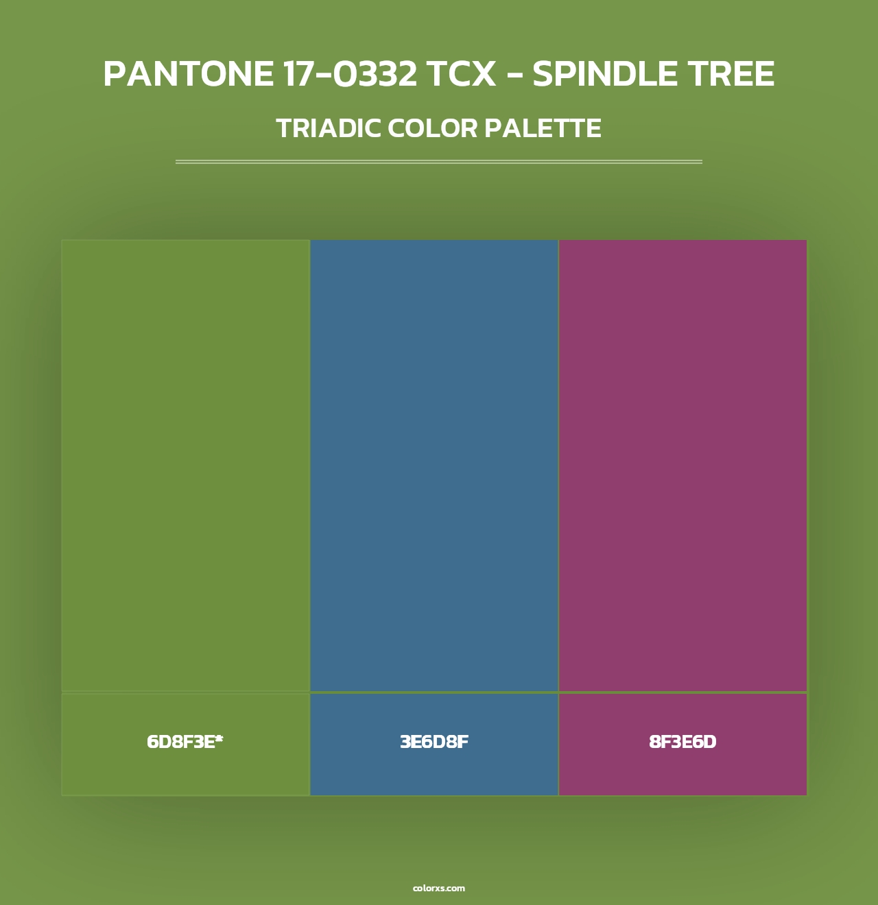 PANTONE 17-0332 TCX - Spindle Tree - Triadic Color Palette