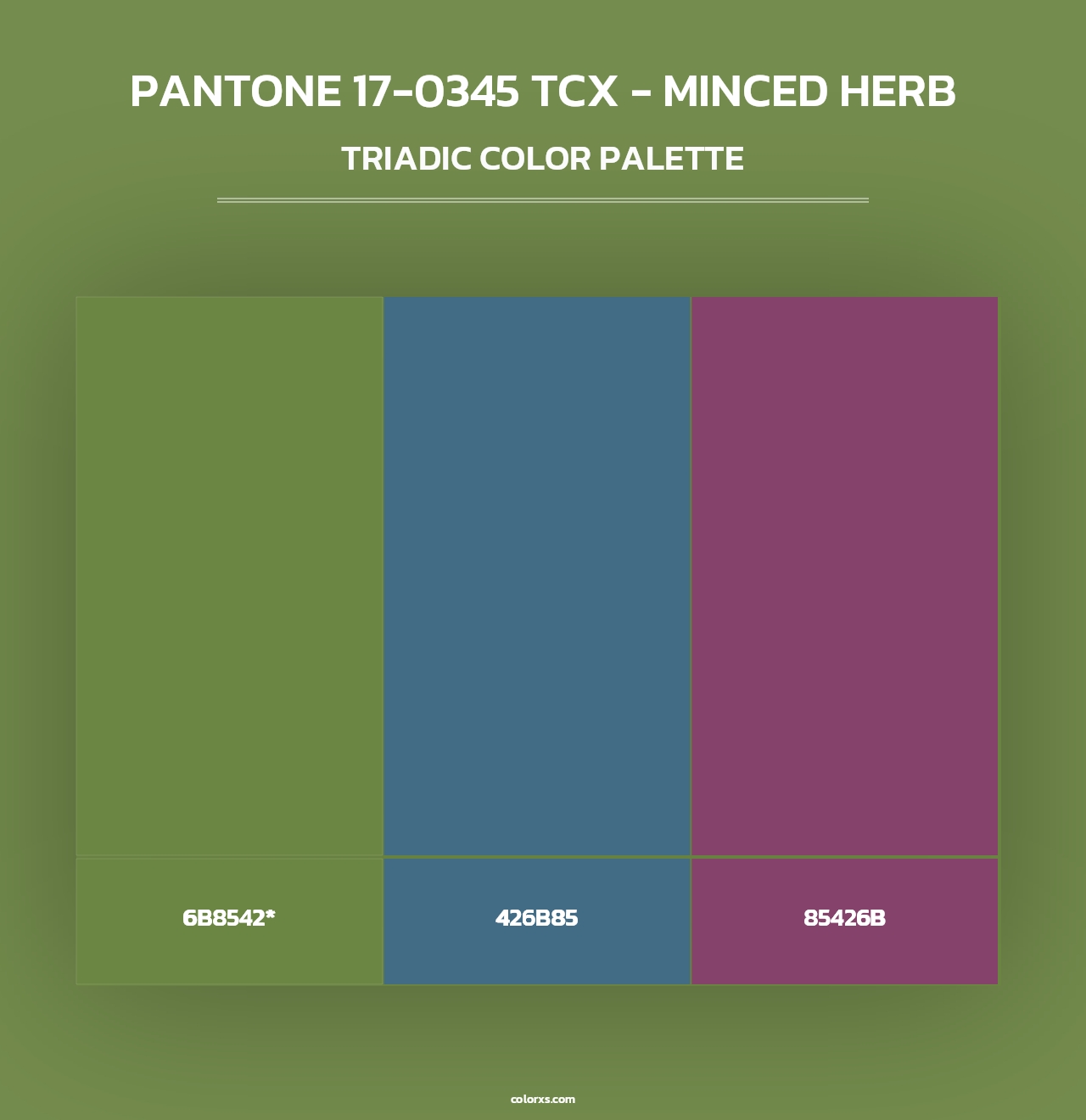 PANTONE 17-0345 TCX - Minced Herb - Triadic Color Palette
