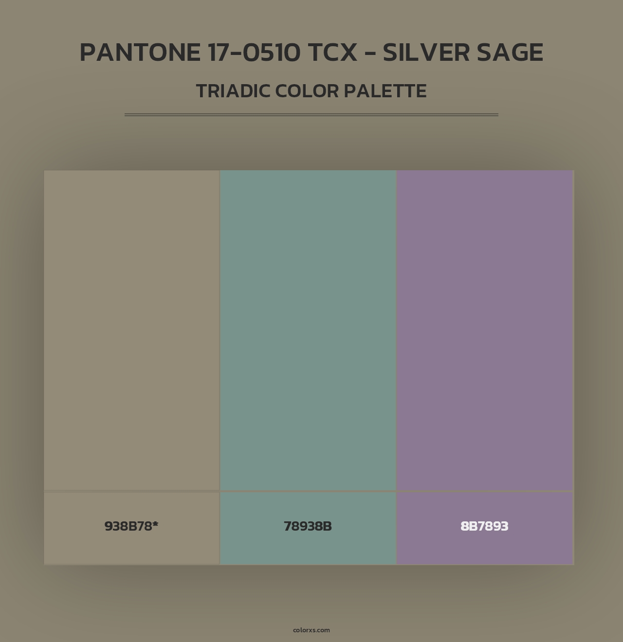 PANTONE 17-0510 TCX - Silver Sage - Triadic Color Palette