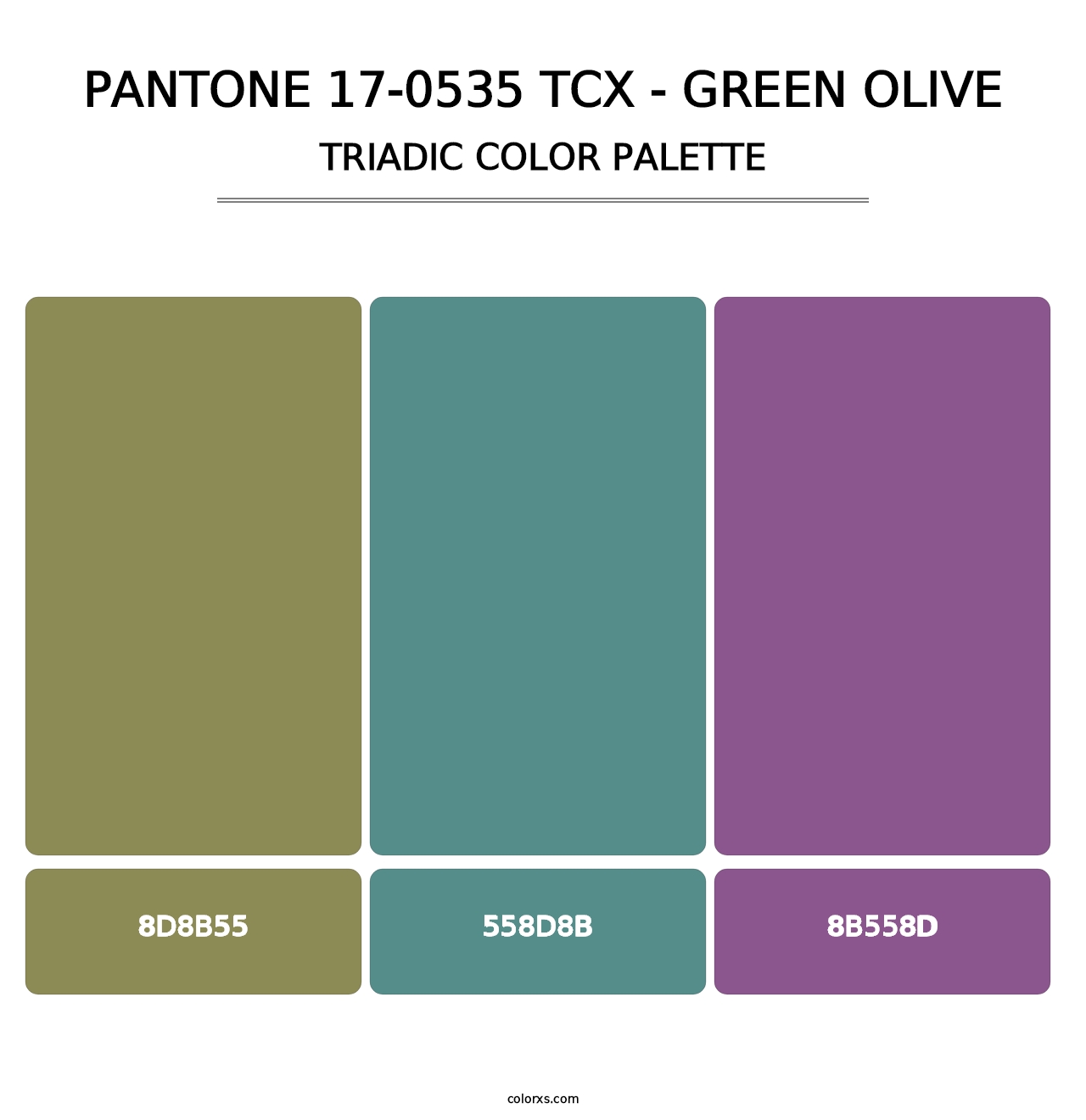 PANTONE 17-0535 TCX - Green Olive - Triadic Color Palette