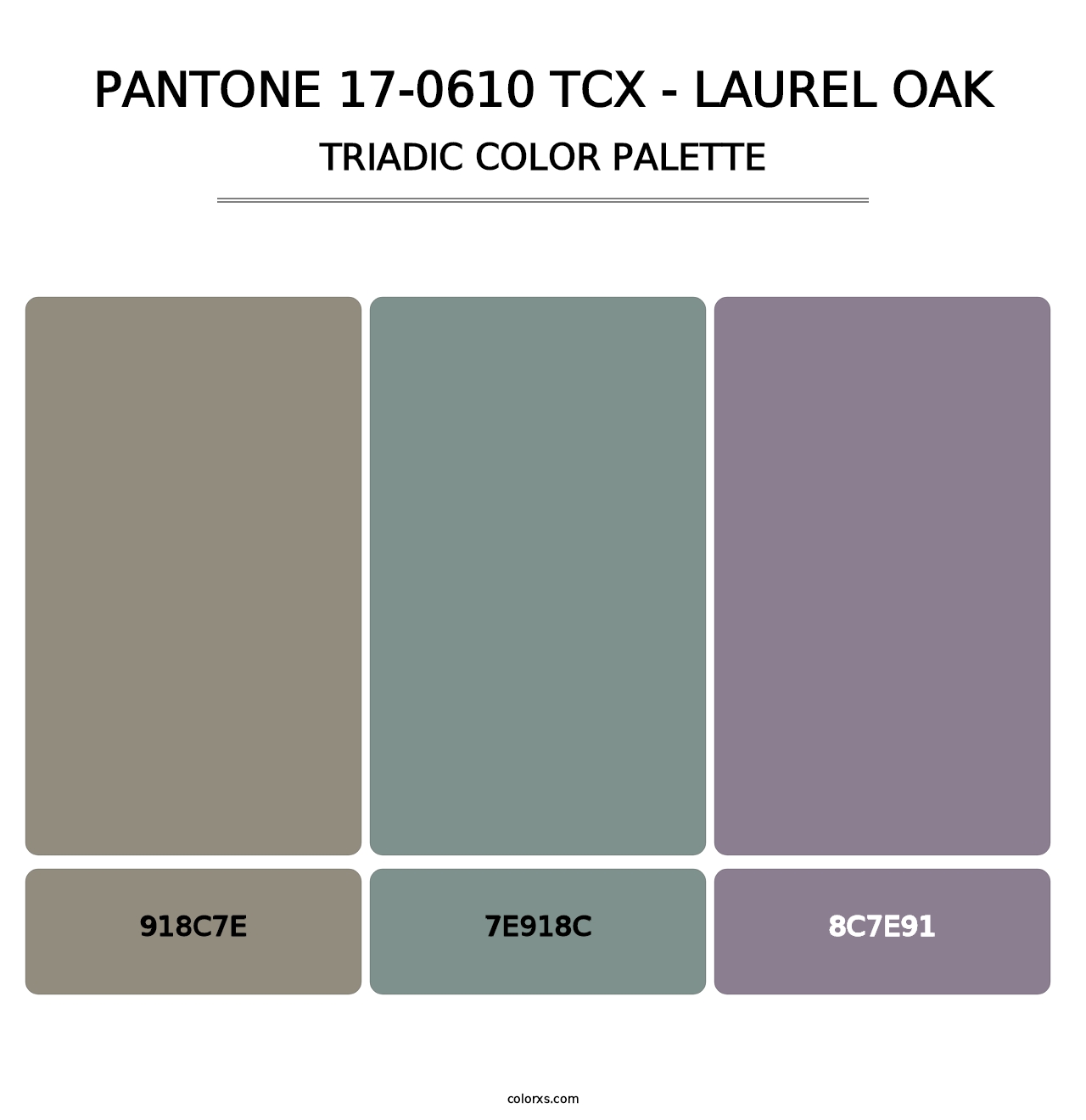 PANTONE 17-0610 TCX - Laurel Oak - Triadic Color Palette