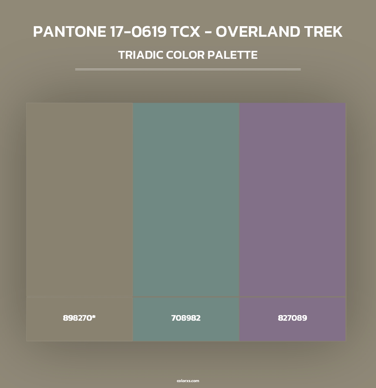 PANTONE 17-0619 TCX - Overland Trek - Triadic Color Palette
