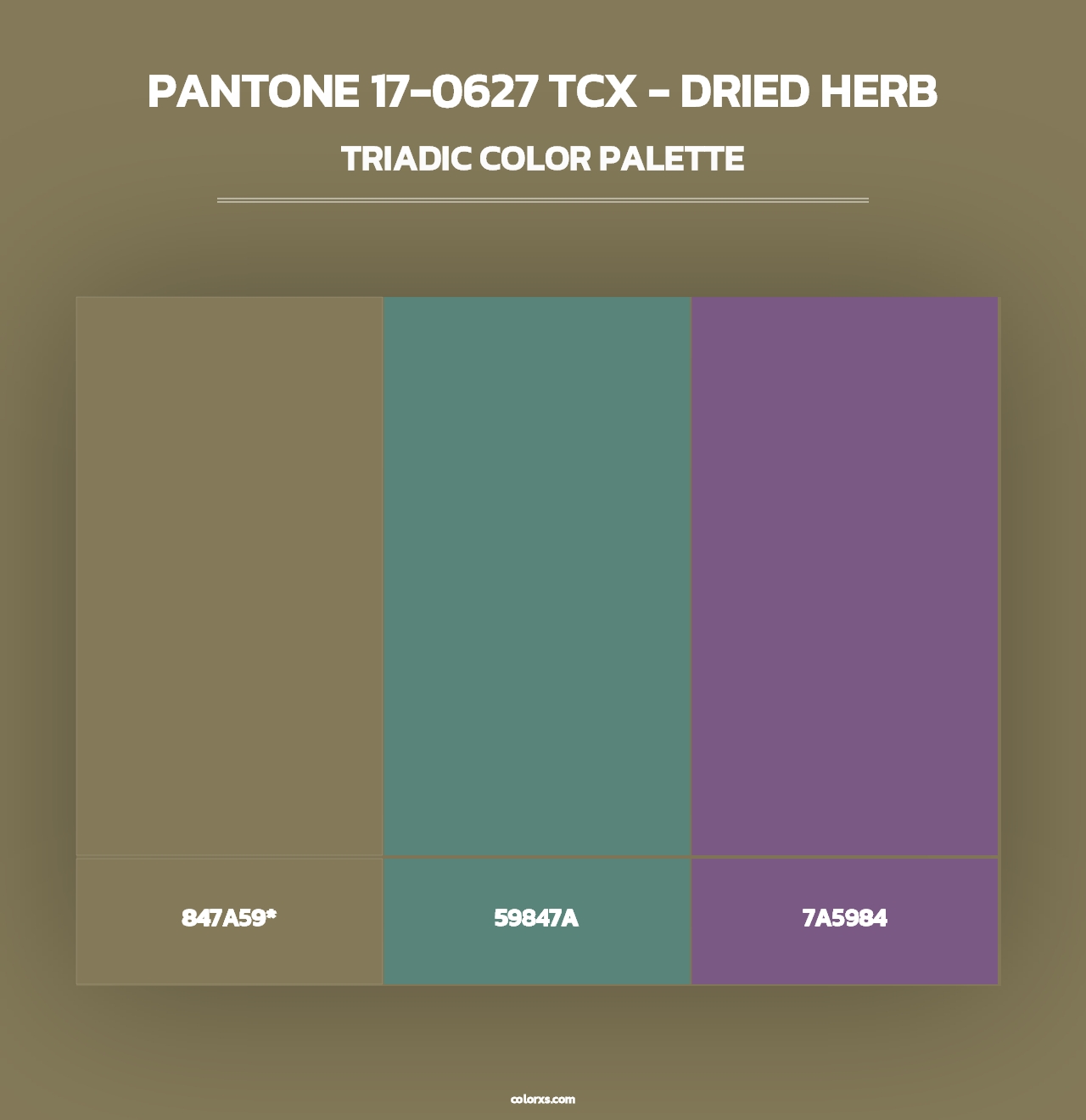 PANTONE 17-0627 TCX - Dried Herb - Triadic Color Palette