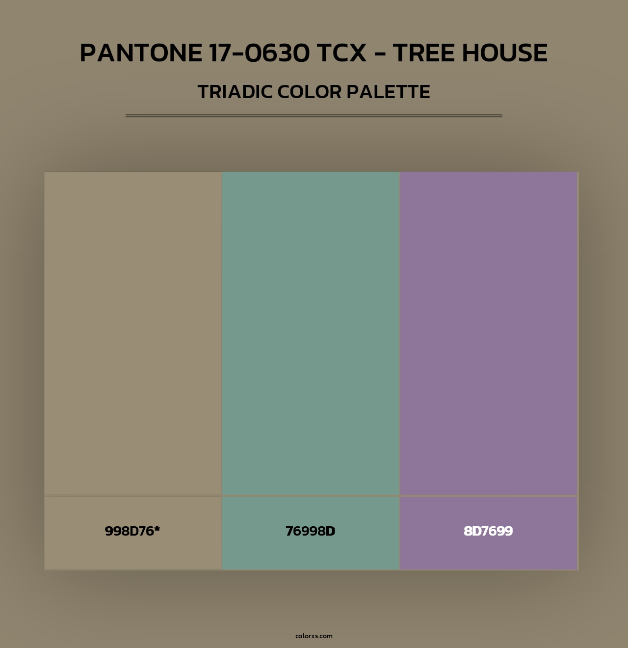 PANTONE 17-0630 TCX - Tree House - Triadic Color Palette