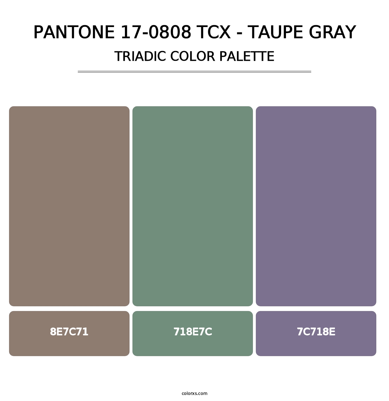PANTONE 17-0808 TCX - Taupe Gray - Triadic Color Palette