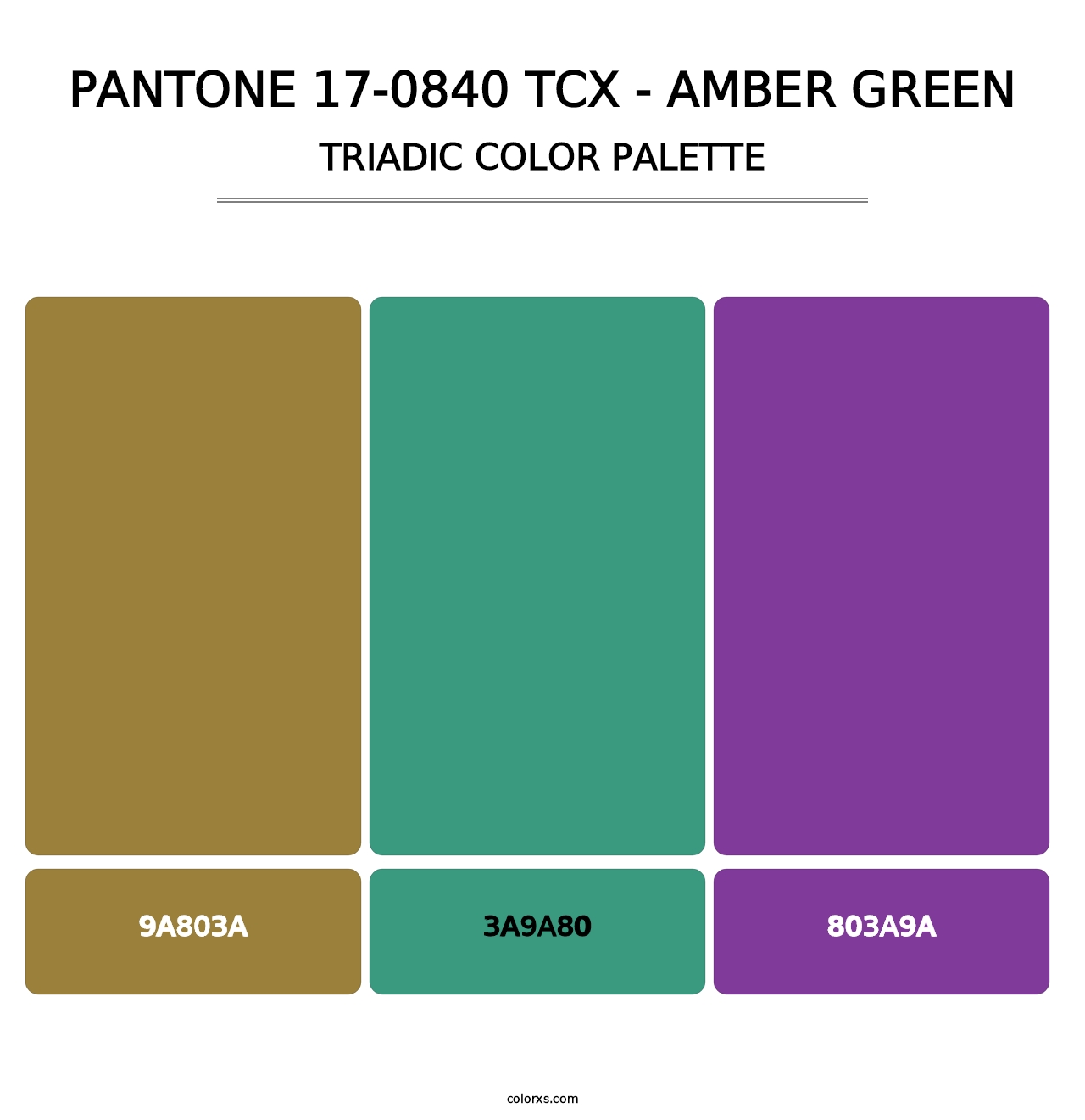 PANTONE 17-0840 TCX - Amber Green - Triadic Color Palette