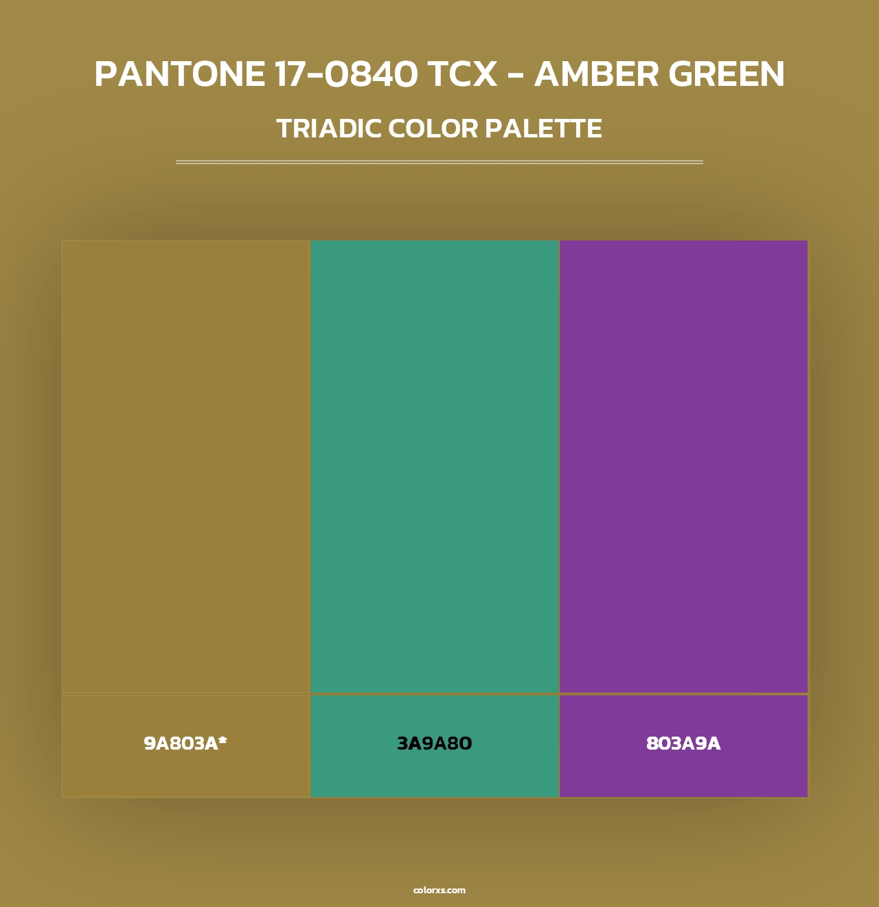 PANTONE 17-0840 TCX - Amber Green - Triadic Color Palette