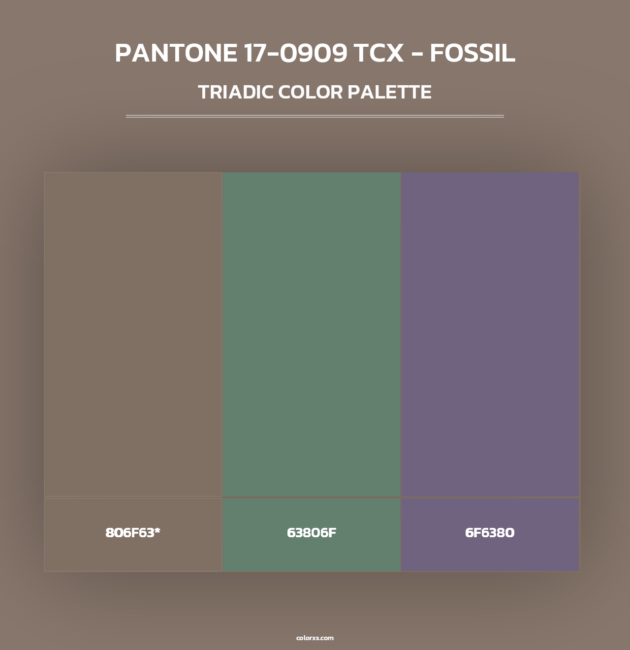 PANTONE 17-0909 TCX - Fossil - Triadic Color Palette