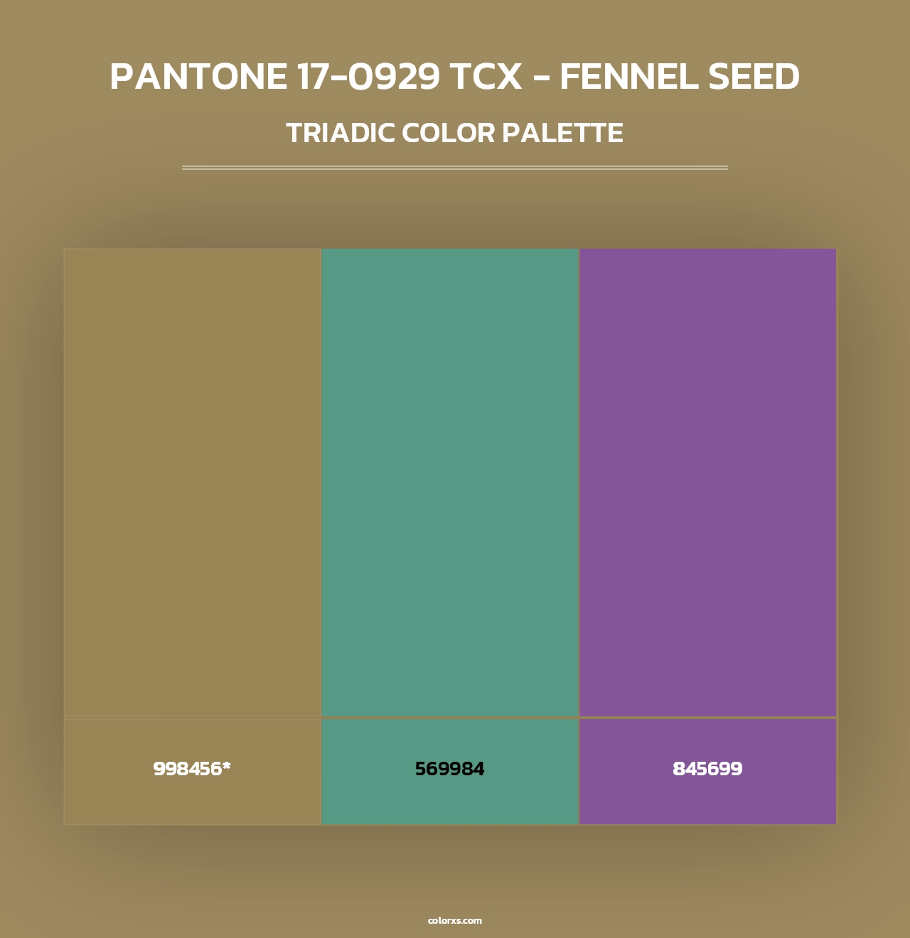 PANTONE 17-0929 TCX - Fennel Seed - Triadic Color Palette