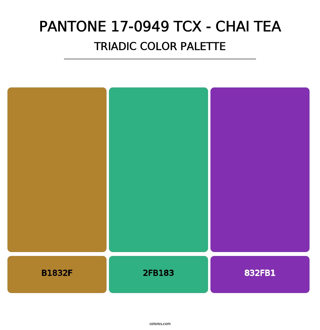 PANTONE 17-0949 TCX - Chai Tea - Triadic Color Palette