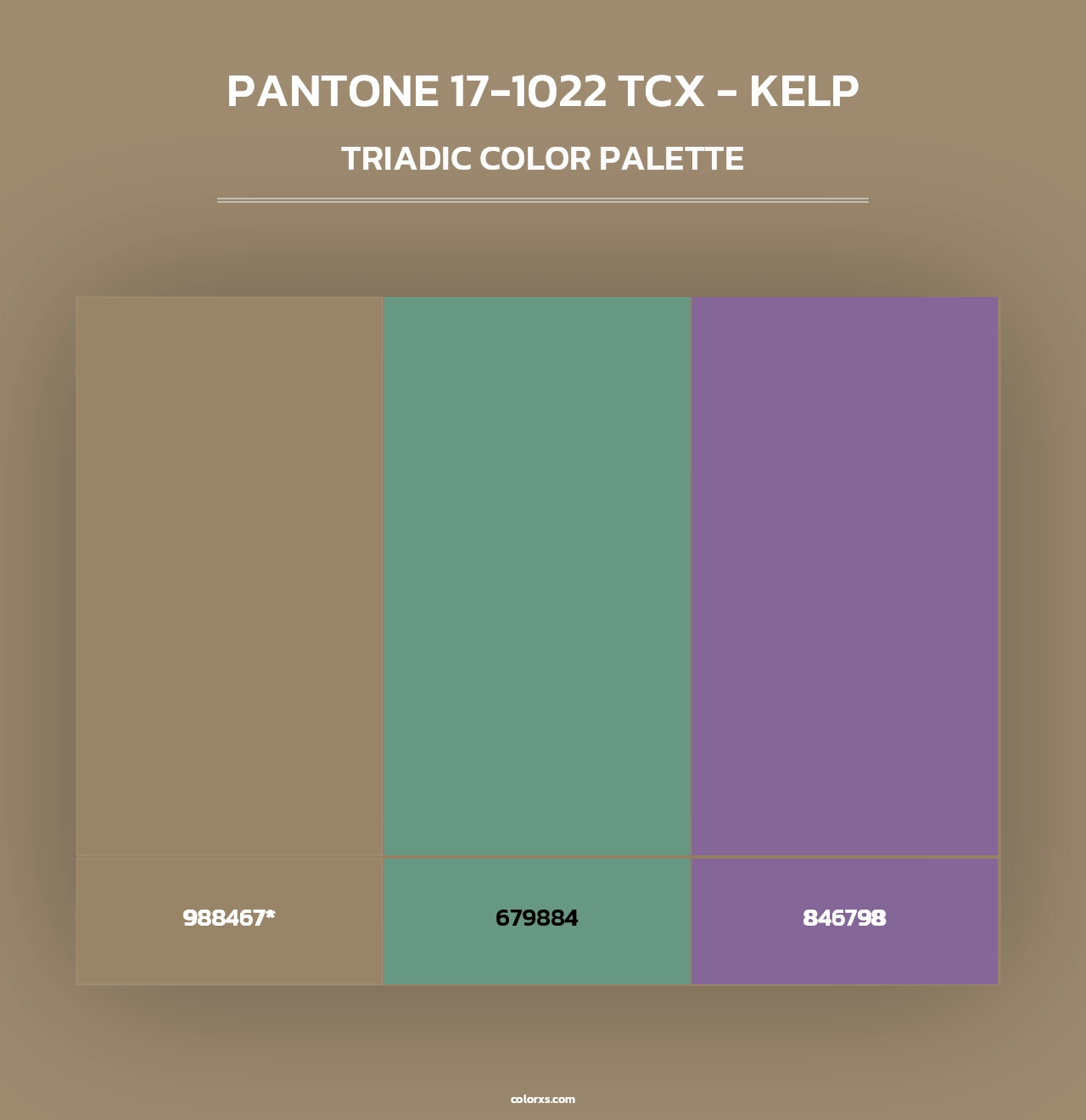 PANTONE 17-1022 TCX - Kelp - Triadic Color Palette