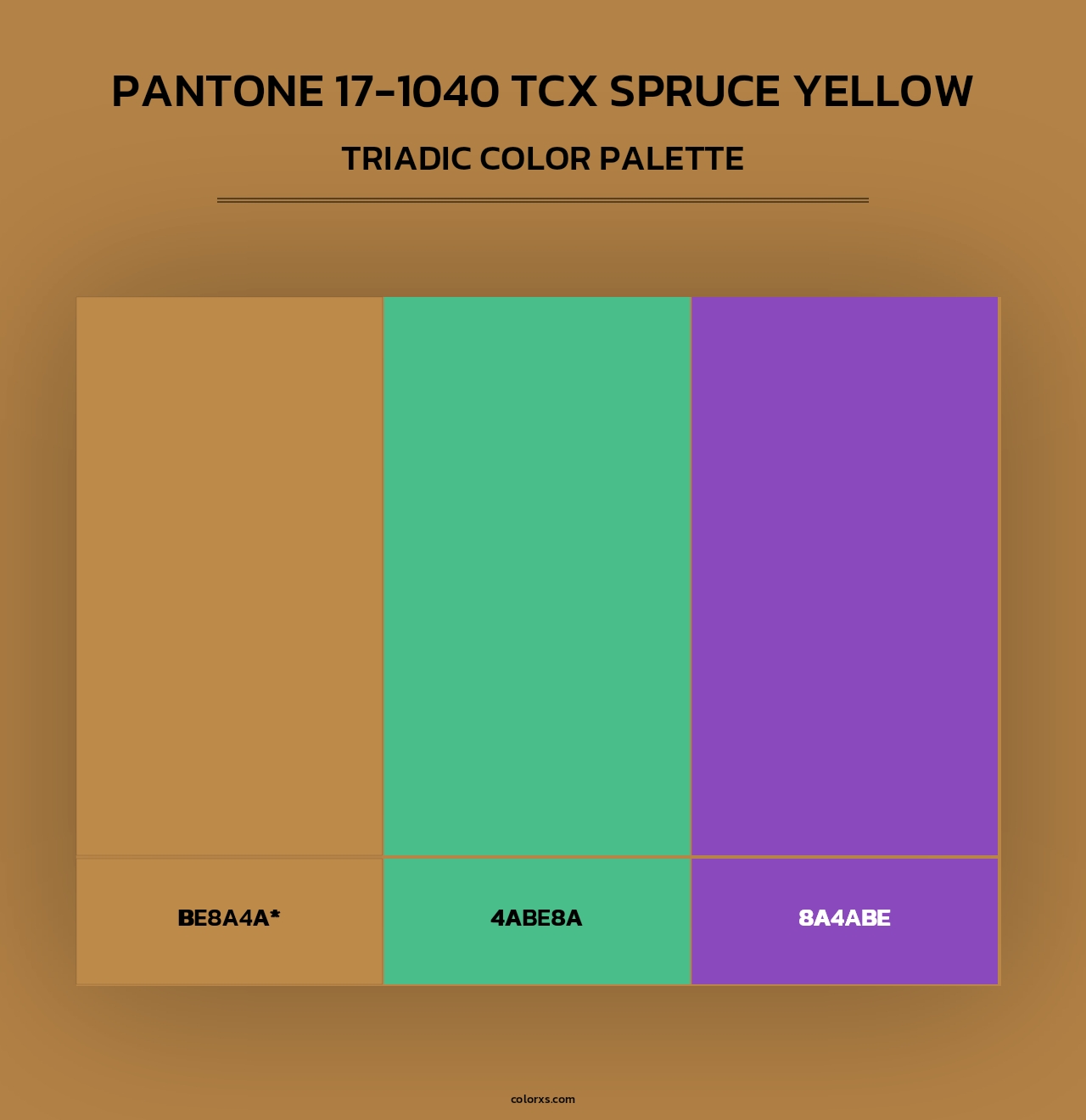 PANTONE 17-1040 TCX Spruce Yellow - Triadic Color Palette