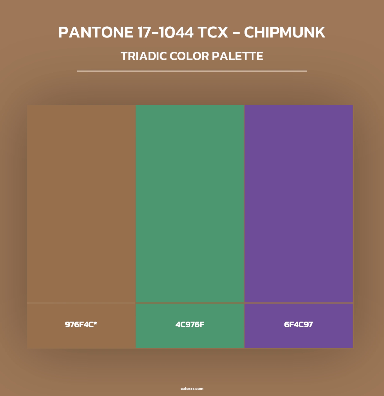 PANTONE 17-1044 TCX - Chipmunk - Triadic Color Palette