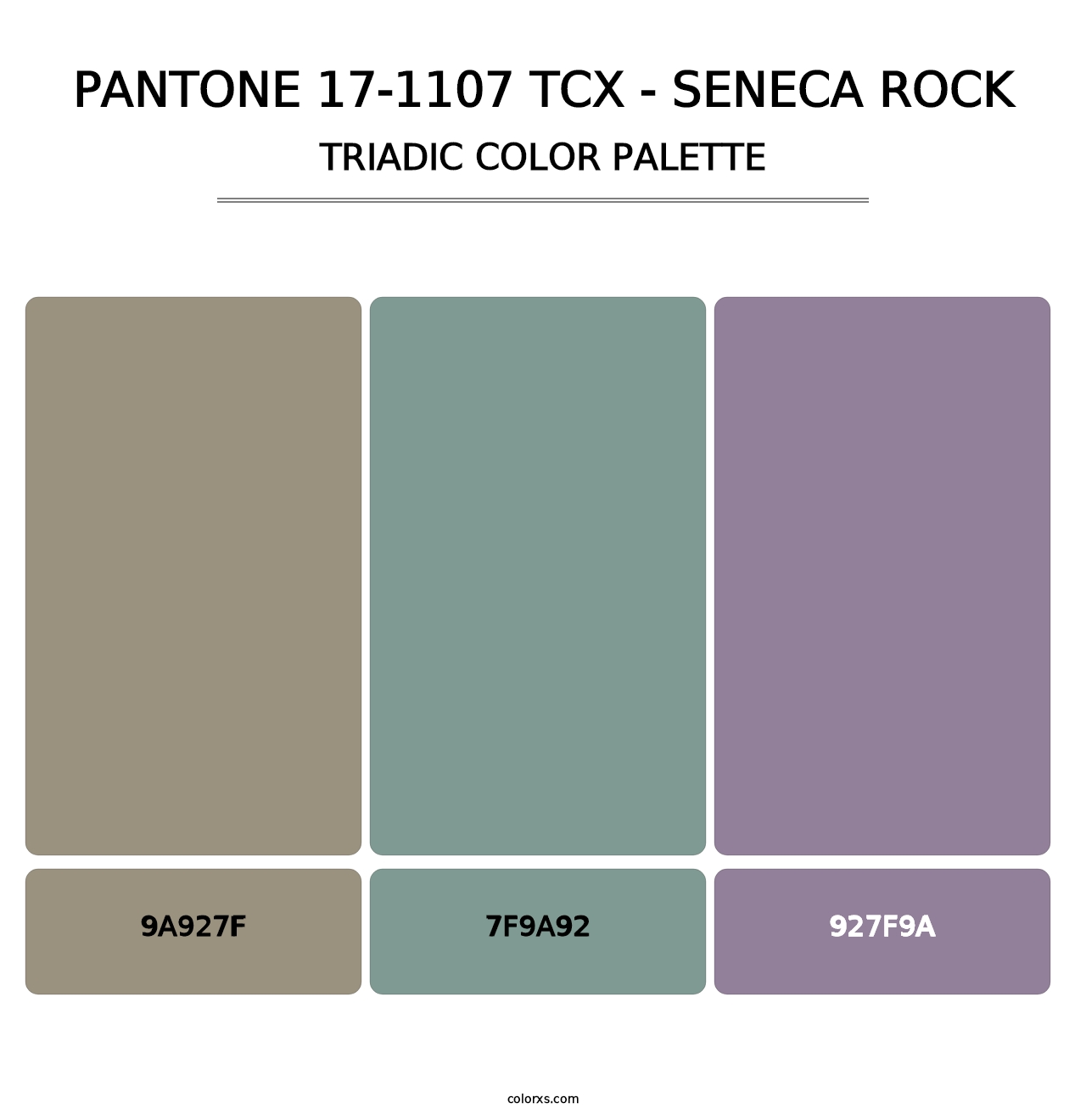 PANTONE 17-1107 TCX - Seneca Rock - Triadic Color Palette