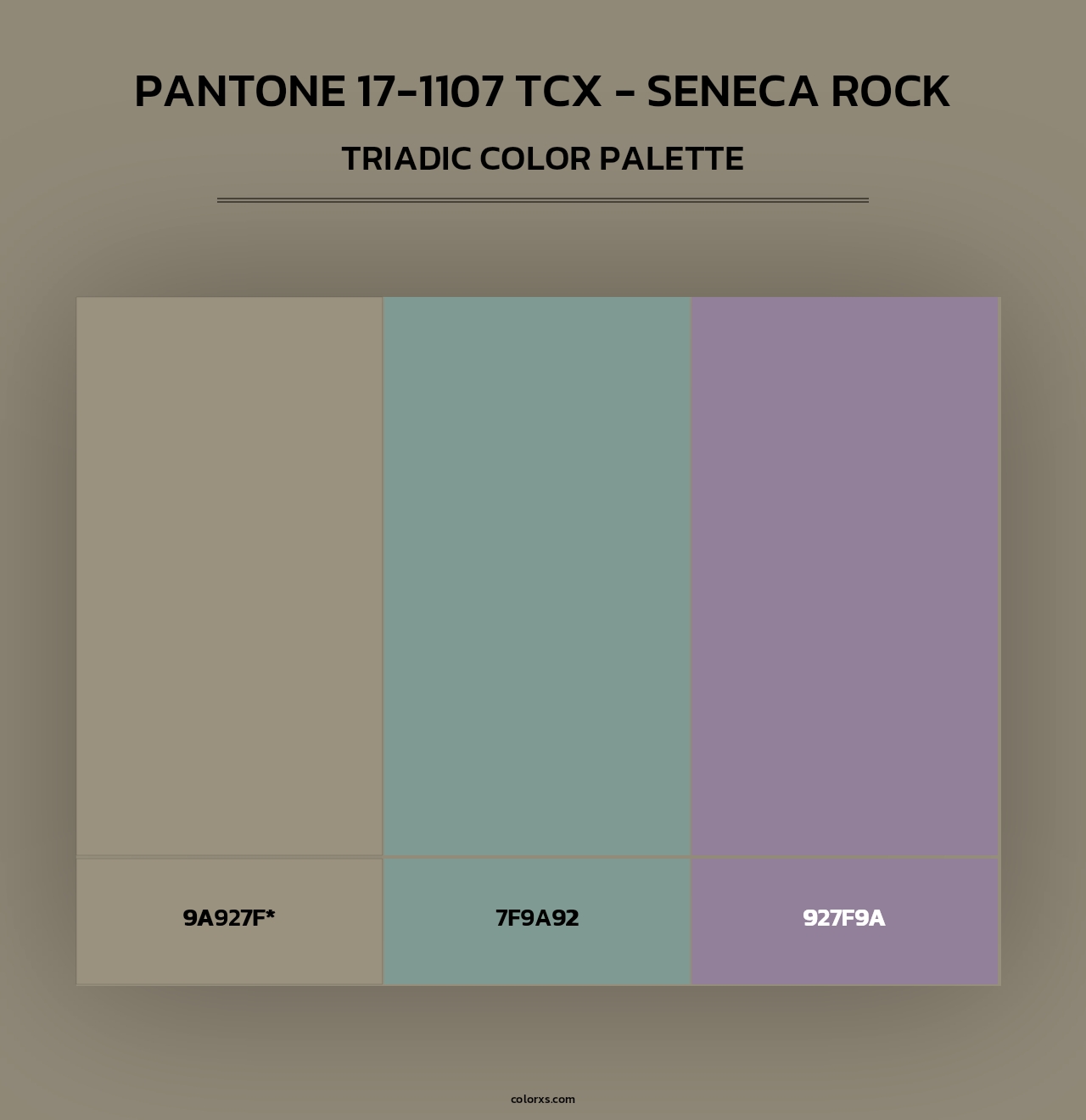 PANTONE 17-1107 TCX - Seneca Rock - Triadic Color Palette