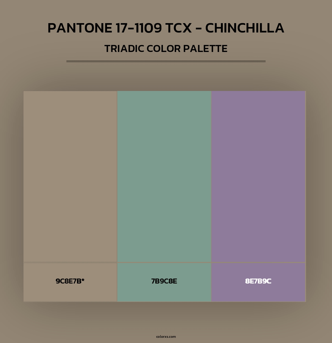 PANTONE 17-1109 TCX - Chinchilla - Triadic Color Palette