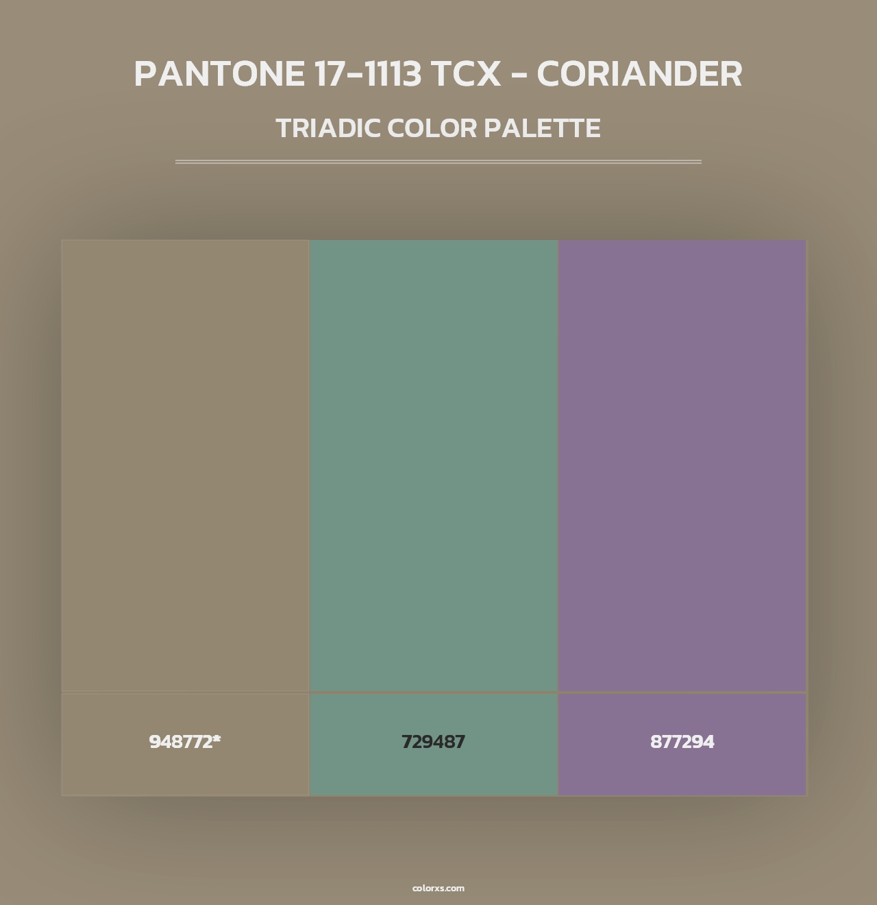 PANTONE 17-1113 TCX - Coriander - Triadic Color Palette