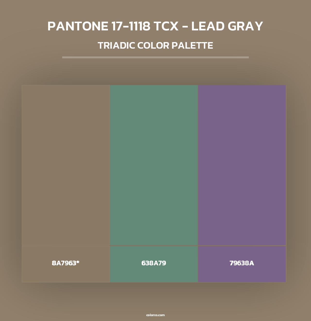 PANTONE 17-1118 TCX - Lead Gray - Triadic Color Palette
