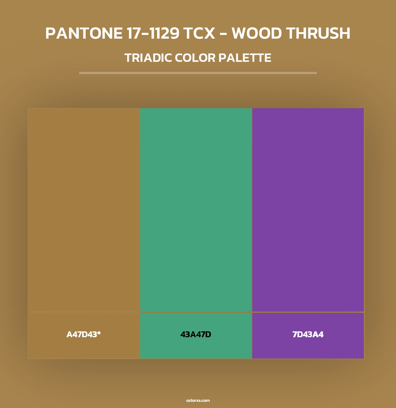 PANTONE 17-1129 TCX - Wood Thrush - Triadic Color Palette