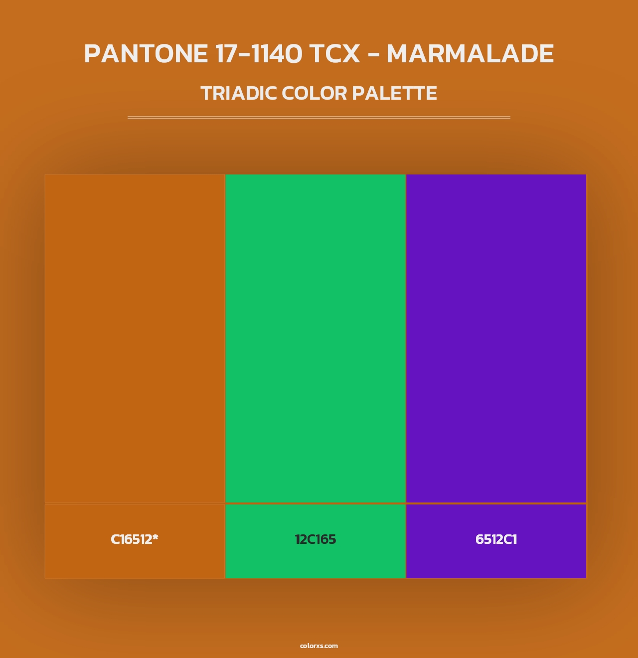 PANTONE 17-1140 TCX - Marmalade - Triadic Color Palette