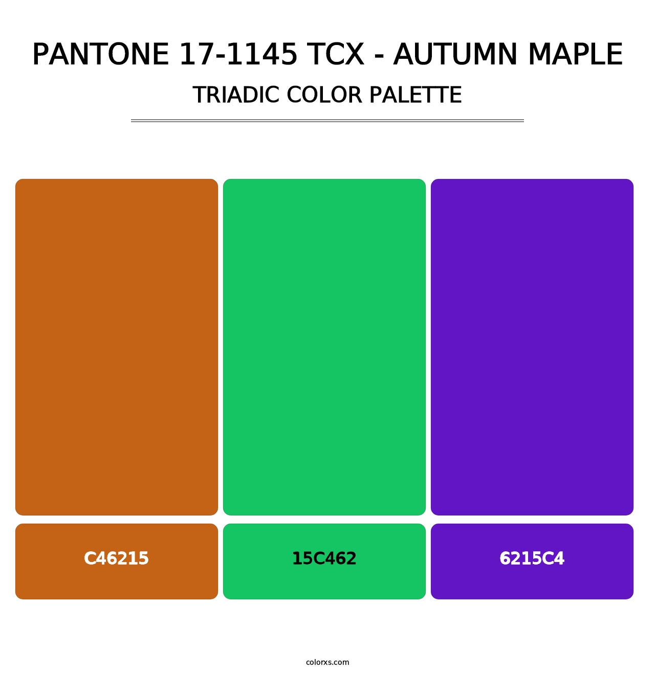PANTONE 17-1145 TCX - Autumn Maple - Triadic Color Palette