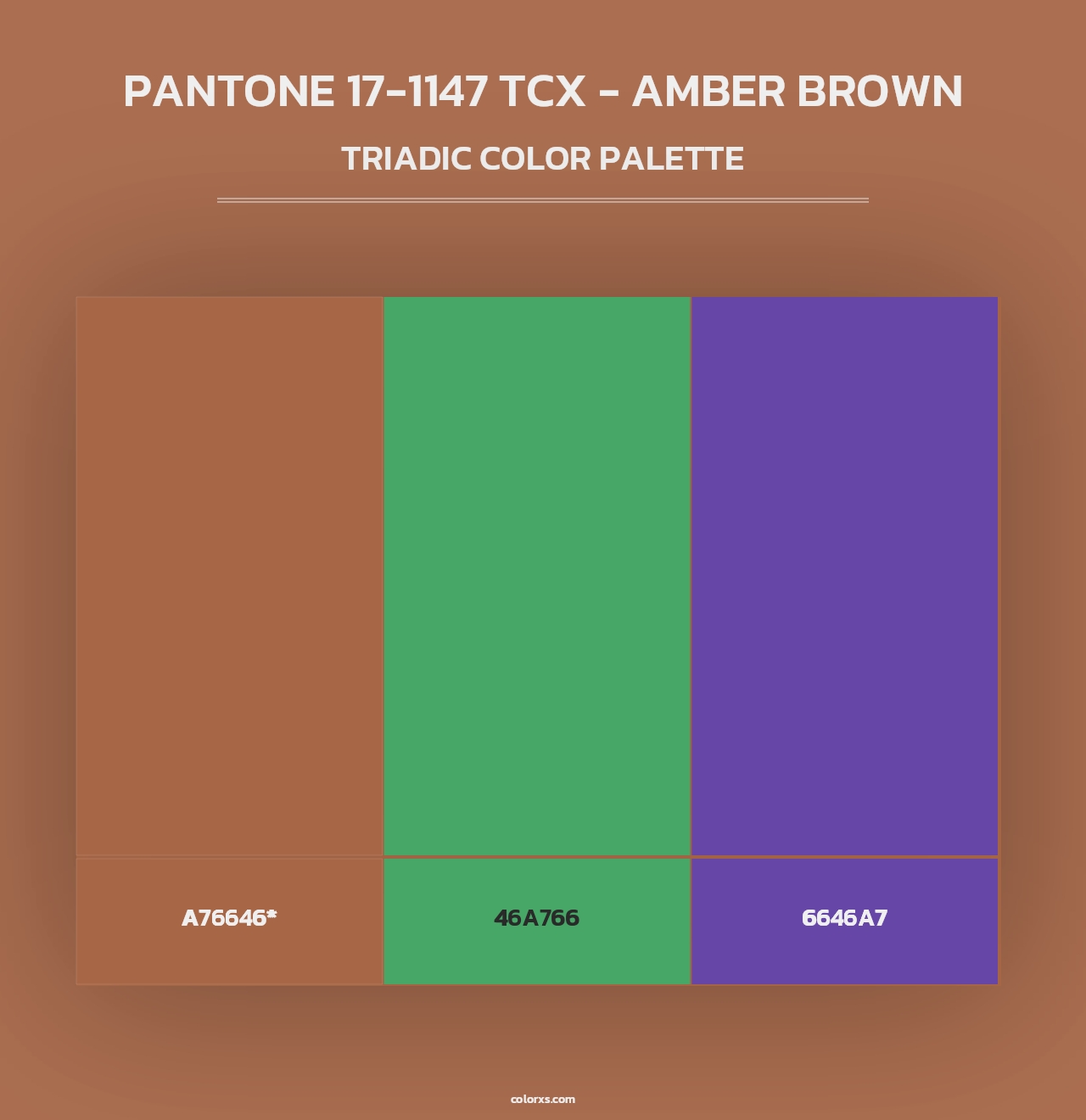 PANTONE 17-1147 TCX - Amber Brown - Triadic Color Palette