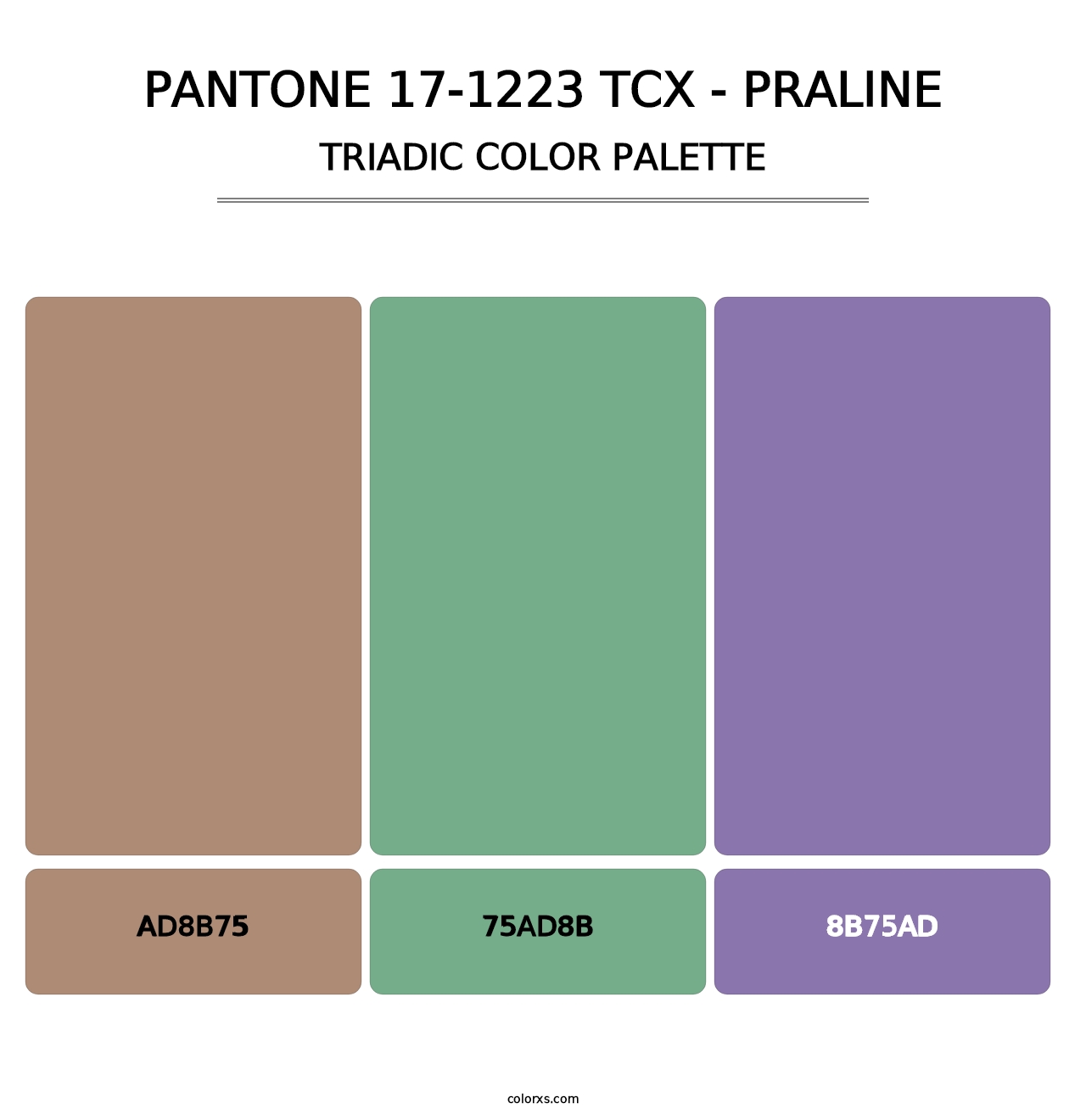 PANTONE 17-1223 TCX - Praline - Triadic Color Palette