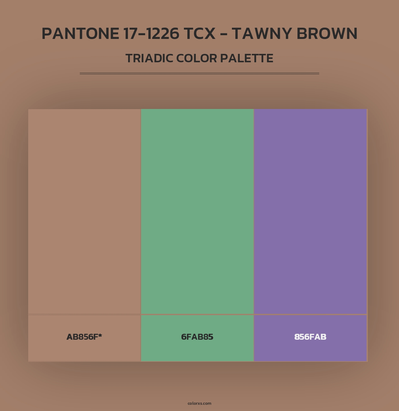 PANTONE 17-1226 TCX - Tawny Brown - Triadic Color Palette