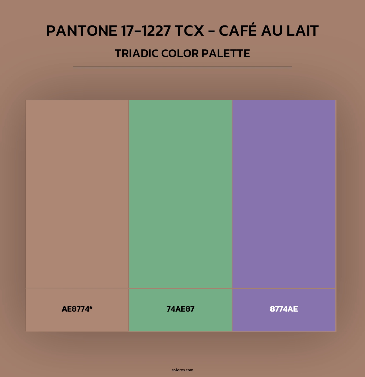 PANTONE 17-1227 TCX - Café au Lait - Triadic Color Palette