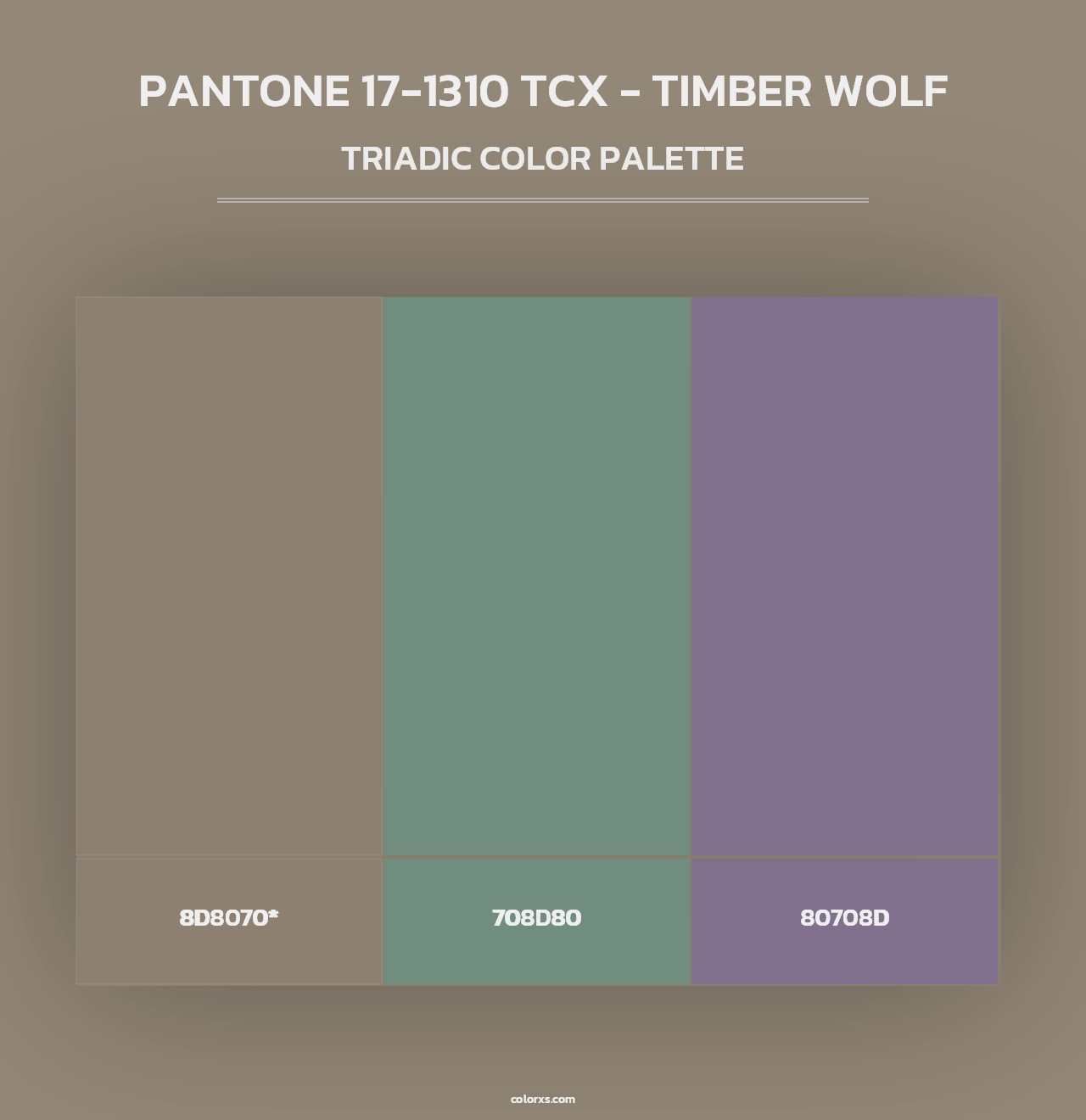 PANTONE 17-1310 TCX - Timber Wolf - Triadic Color Palette