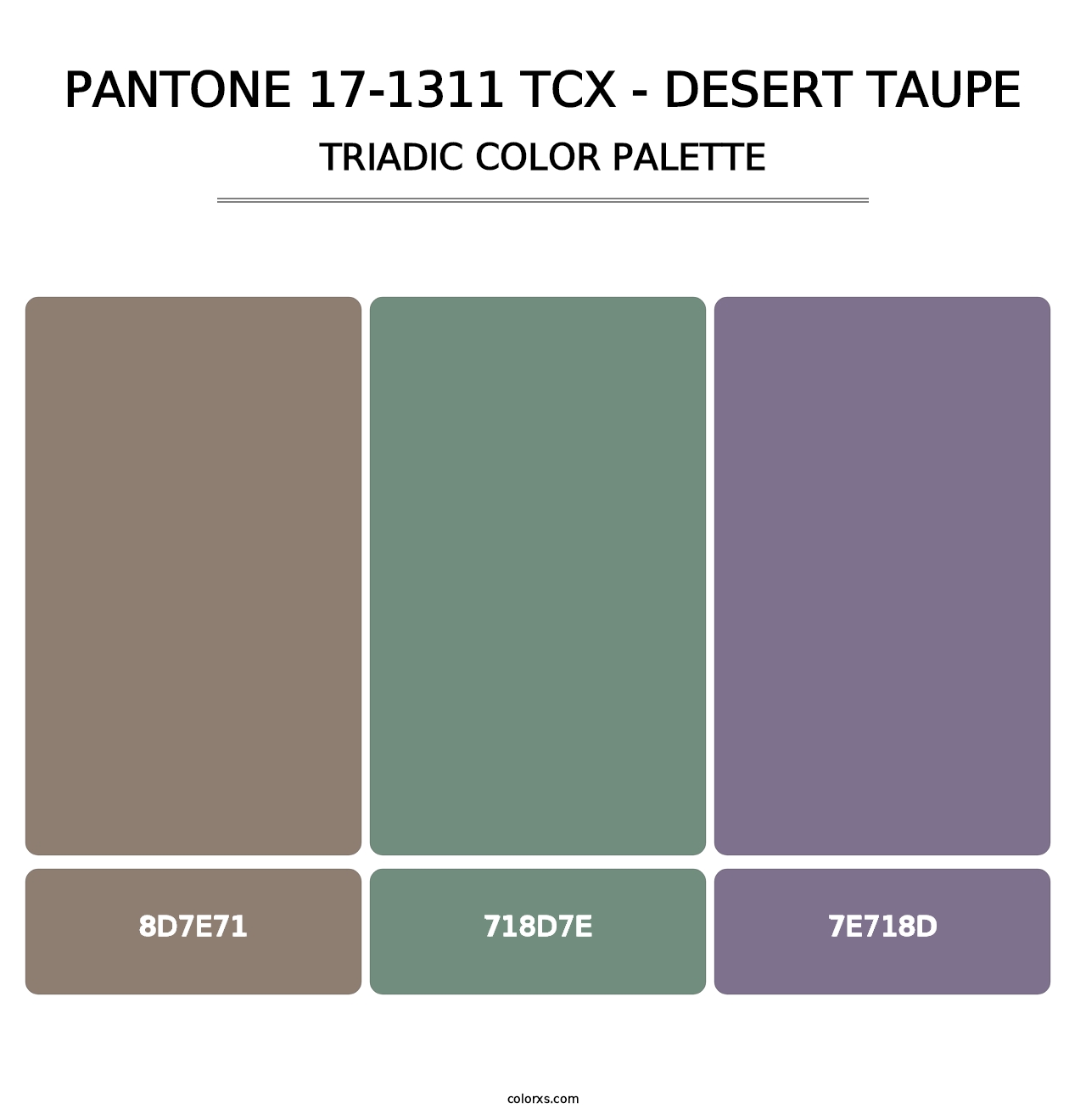 PANTONE 17-1311 TCX - Desert Taupe - Triadic Color Palette