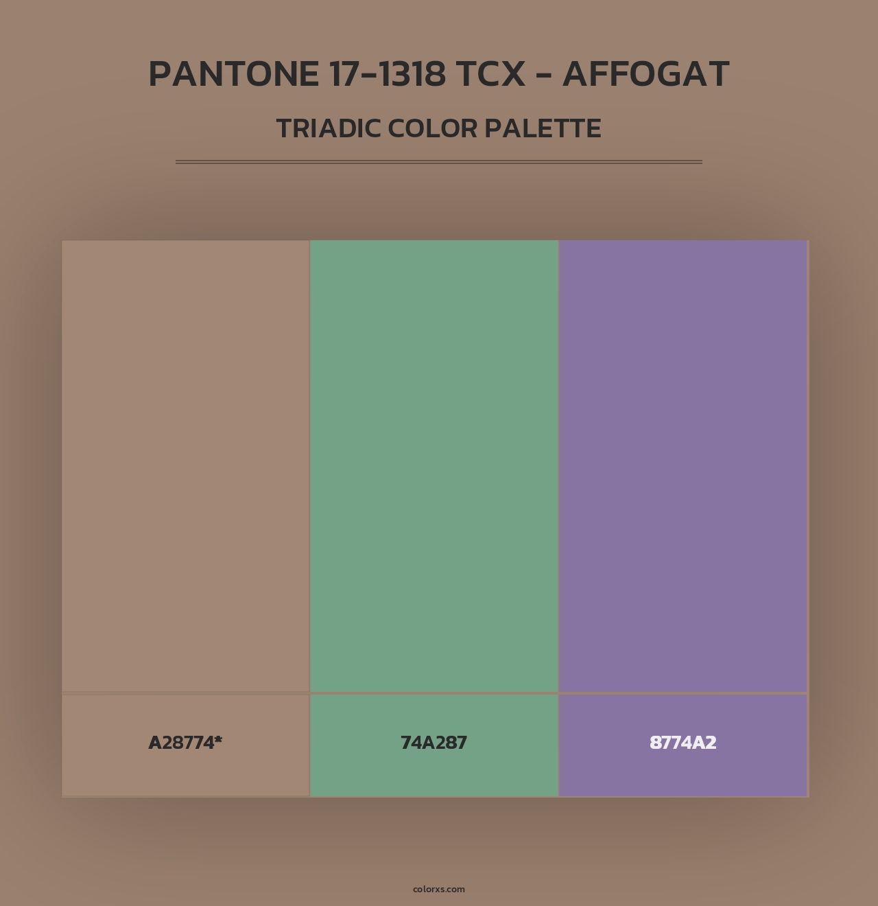PANTONE 17-1318 TCX - Affogat - Triadic Color Palette