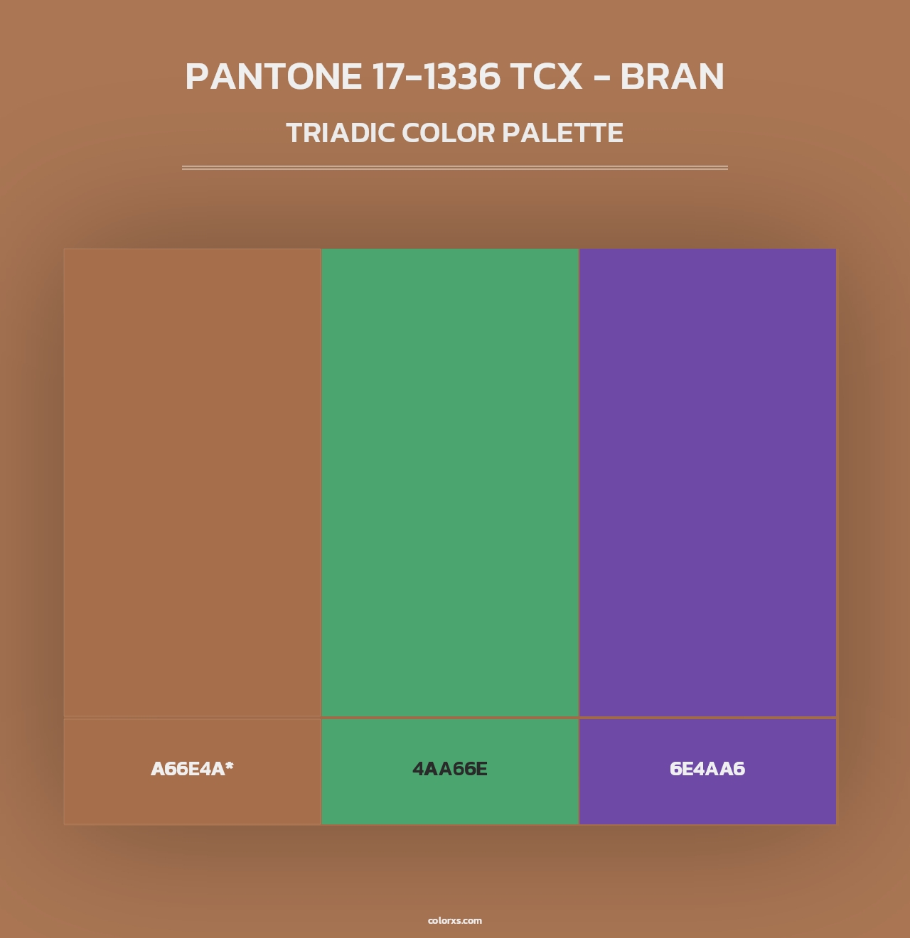 PANTONE 17-1336 TCX - Bran - Triadic Color Palette