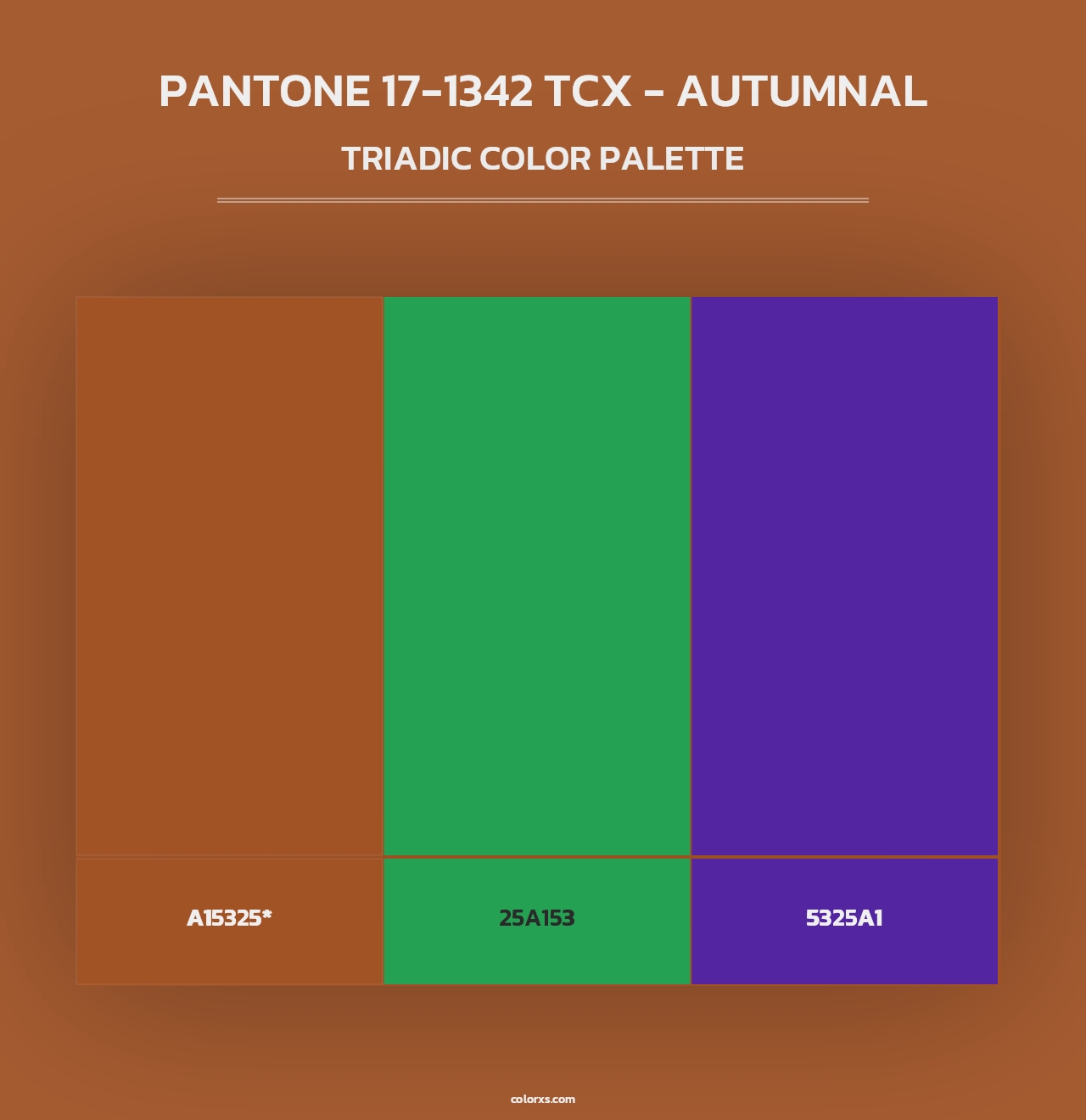PANTONE 17-1342 TCX - Autumnal - Triadic Color Palette