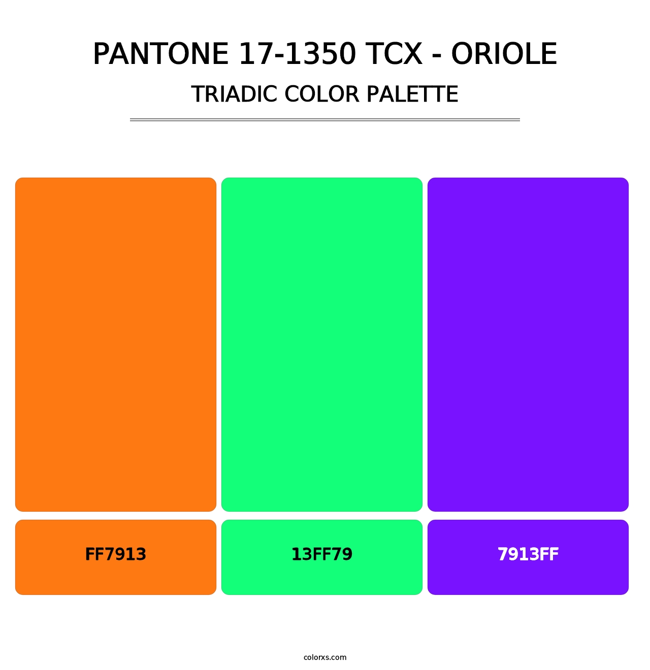 PANTONE 17-1350 TCX - Oriole - Triadic Color Palette