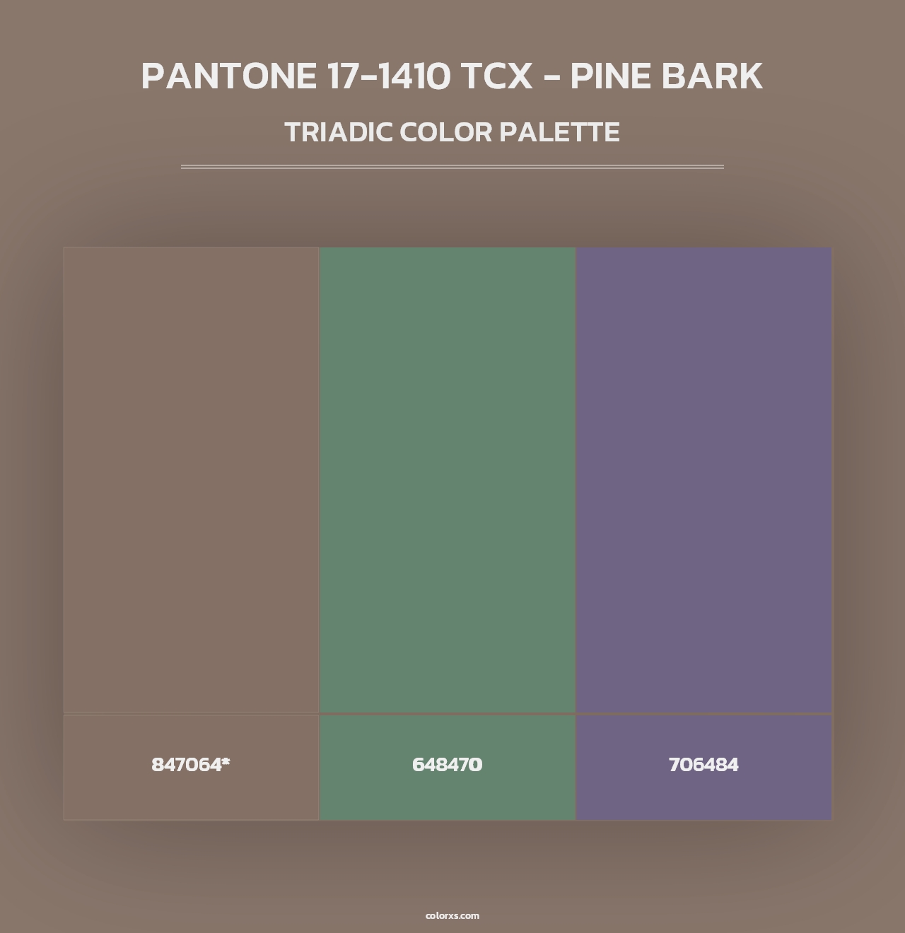 PANTONE 17-1410 TCX - Pine Bark - Triadic Color Palette
