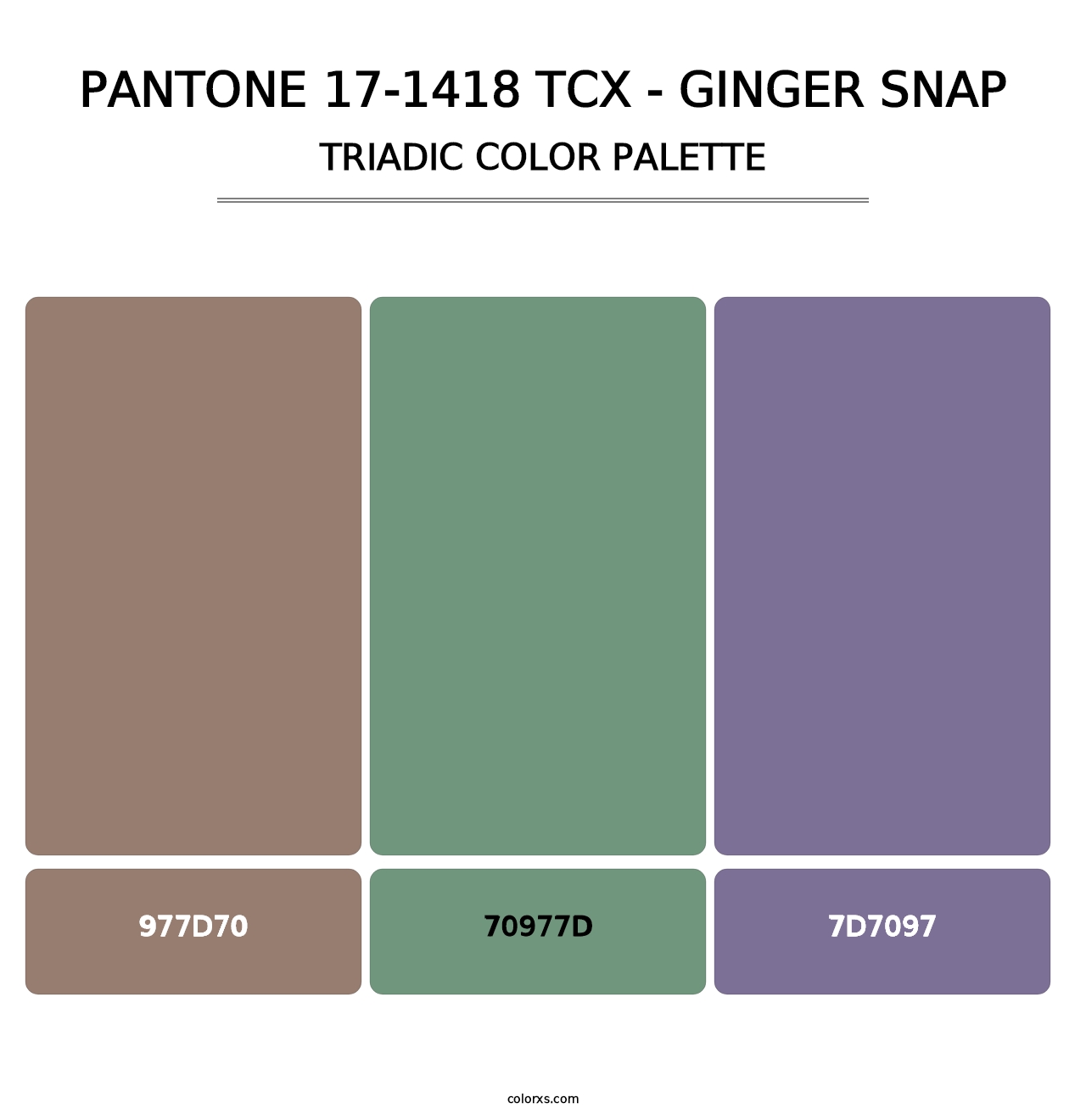 PANTONE 17-1418 TCX - Ginger Snap - Triadic Color Palette