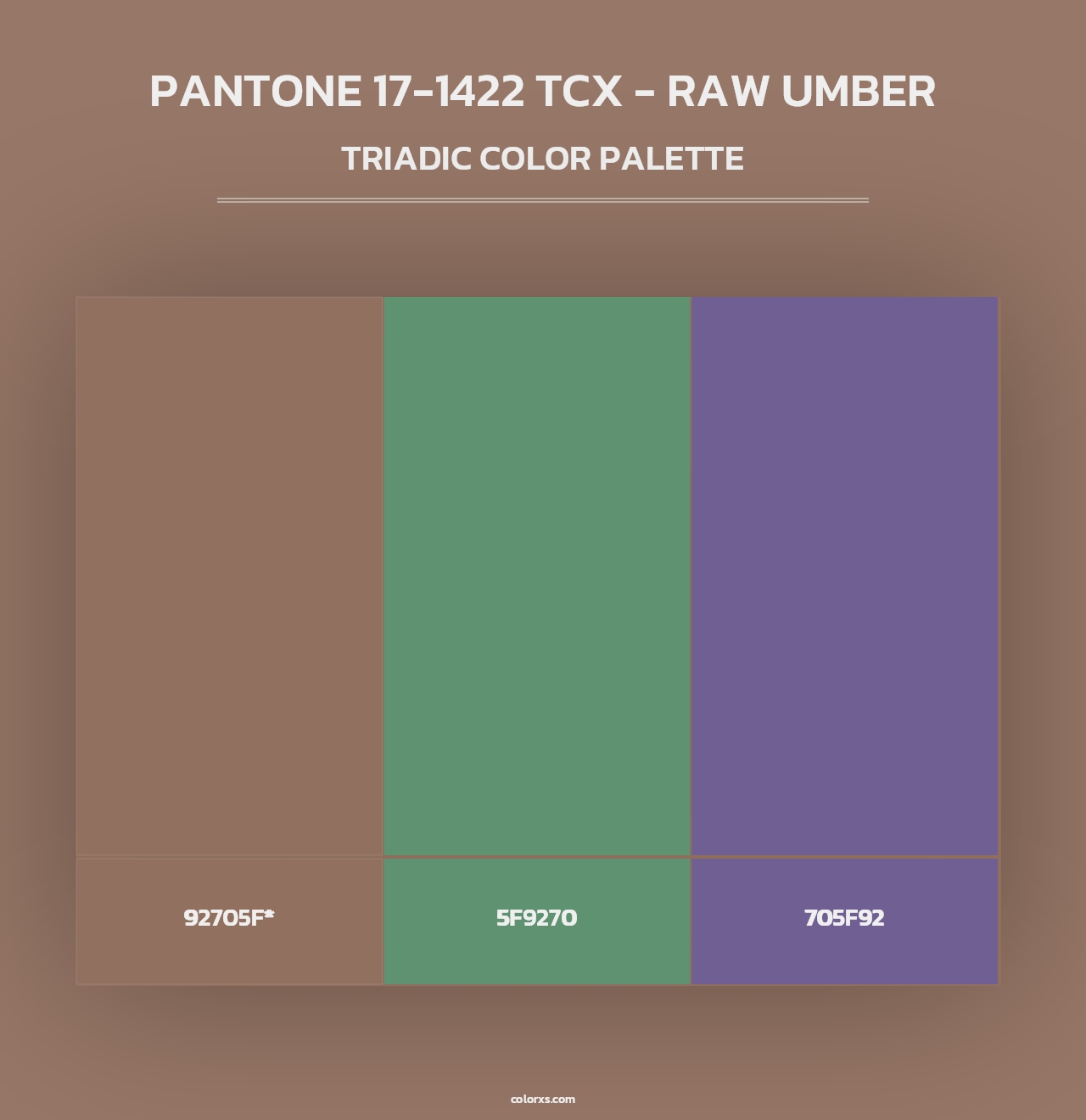 PANTONE 17-1422 TCX - Raw Umber - Triadic Color Palette
