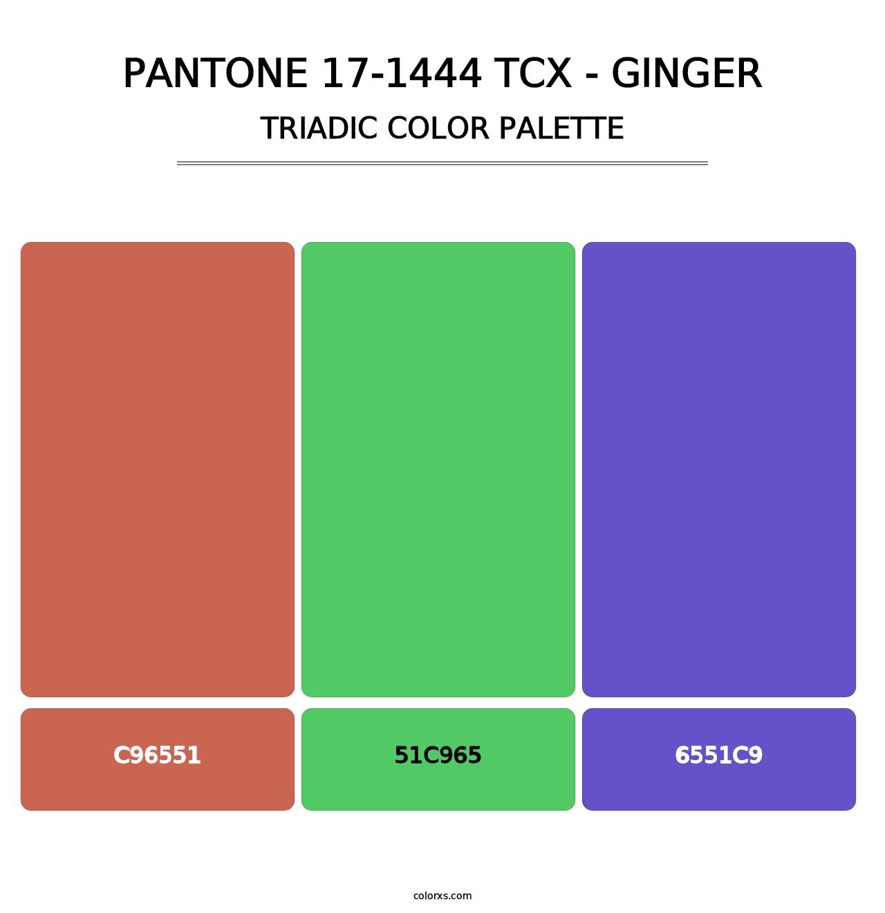 PANTONE 17-1444 TCX - Ginger - Triadic Color Palette