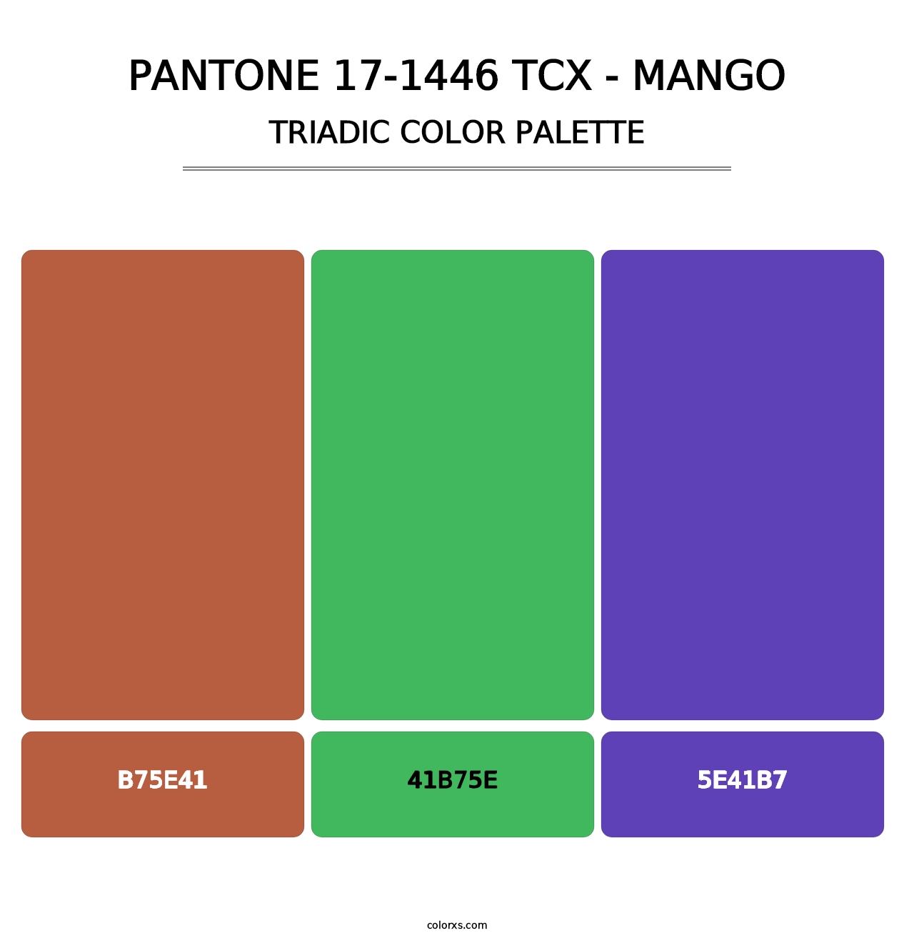 PANTONE 17-1446 TCX - Mango - Triadic Color Palette
