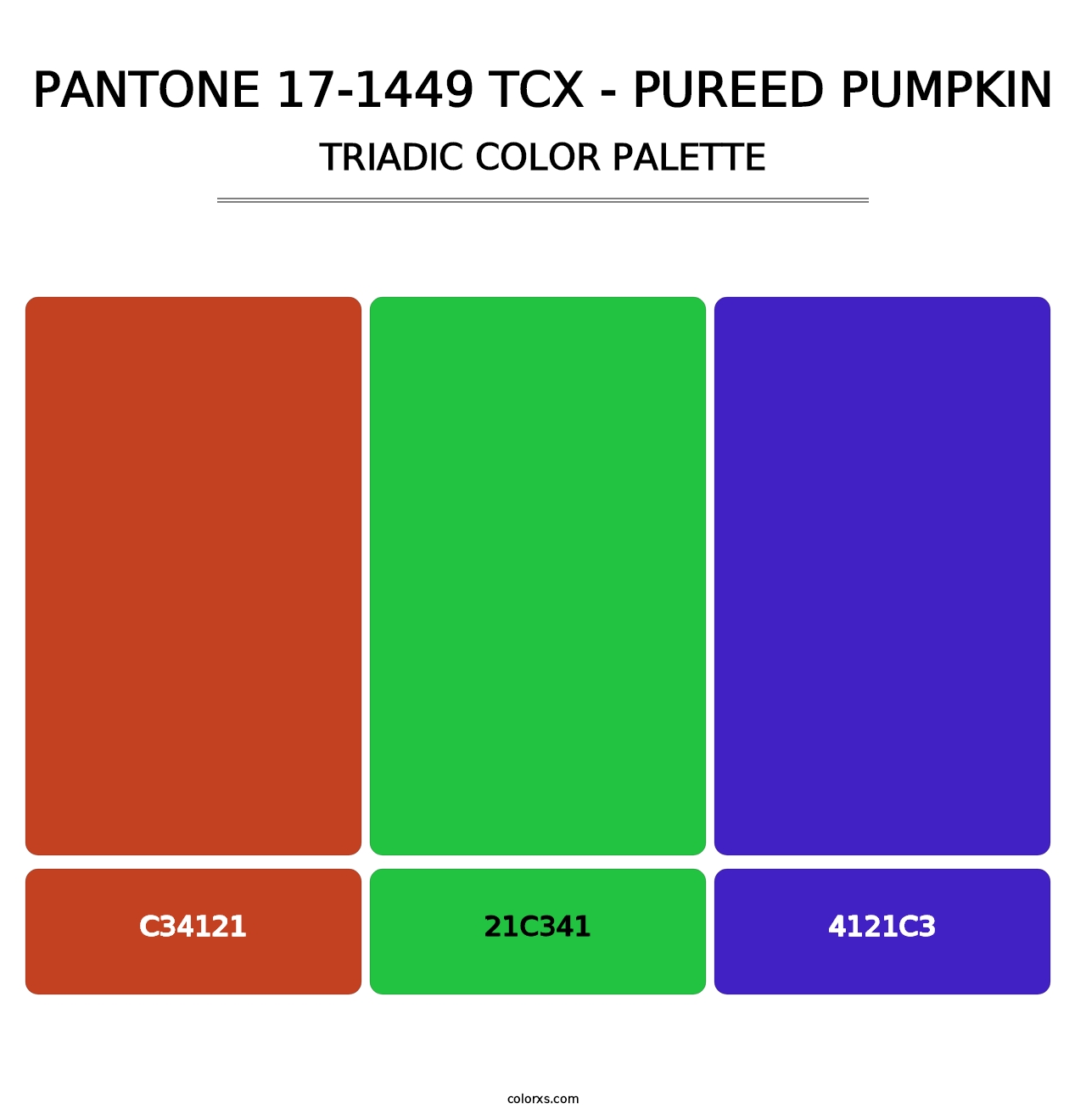 PANTONE 17-1449 TCX - Pureed Pumpkin - Triadic Color Palette