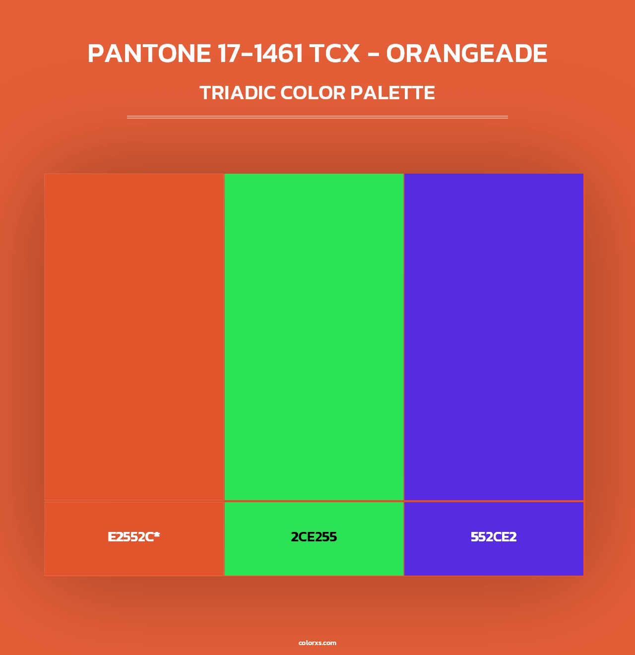 PANTONE 17-1461 TCX - Orangeade - Triadic Color Palette