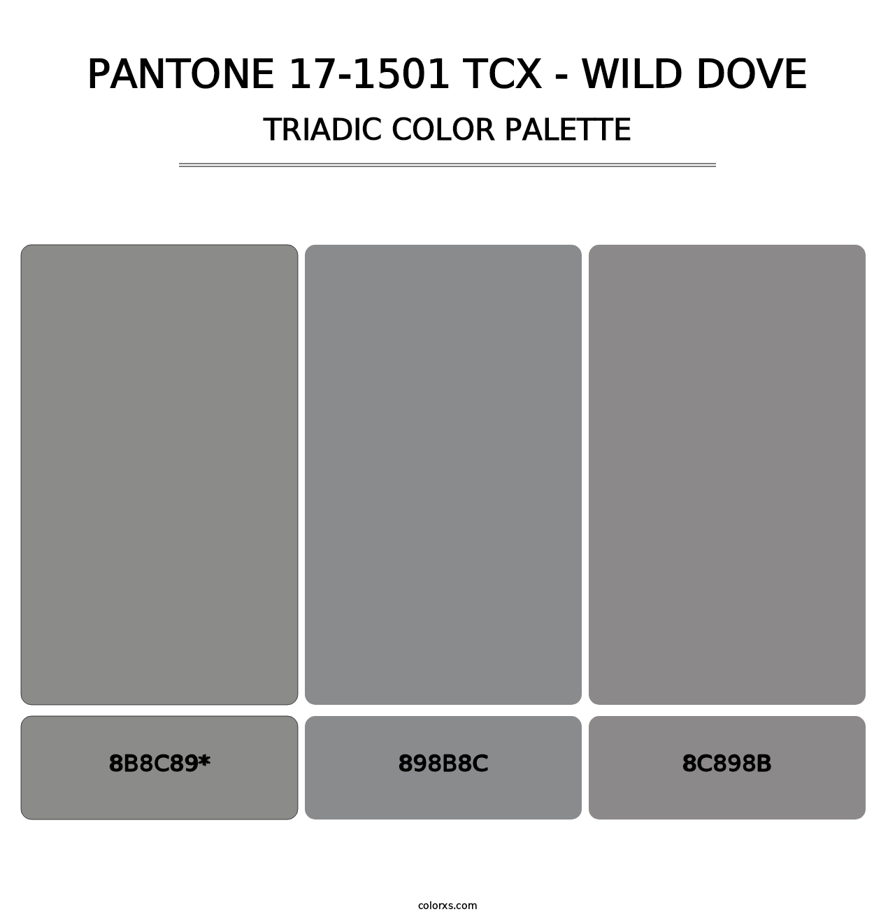 PANTONE 17-1501 TCX - Wild Dove - Triadic Color Palette