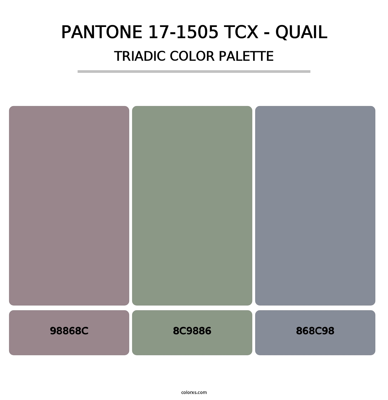 PANTONE 17-1505 TCX - Quail - Triadic Color Palette