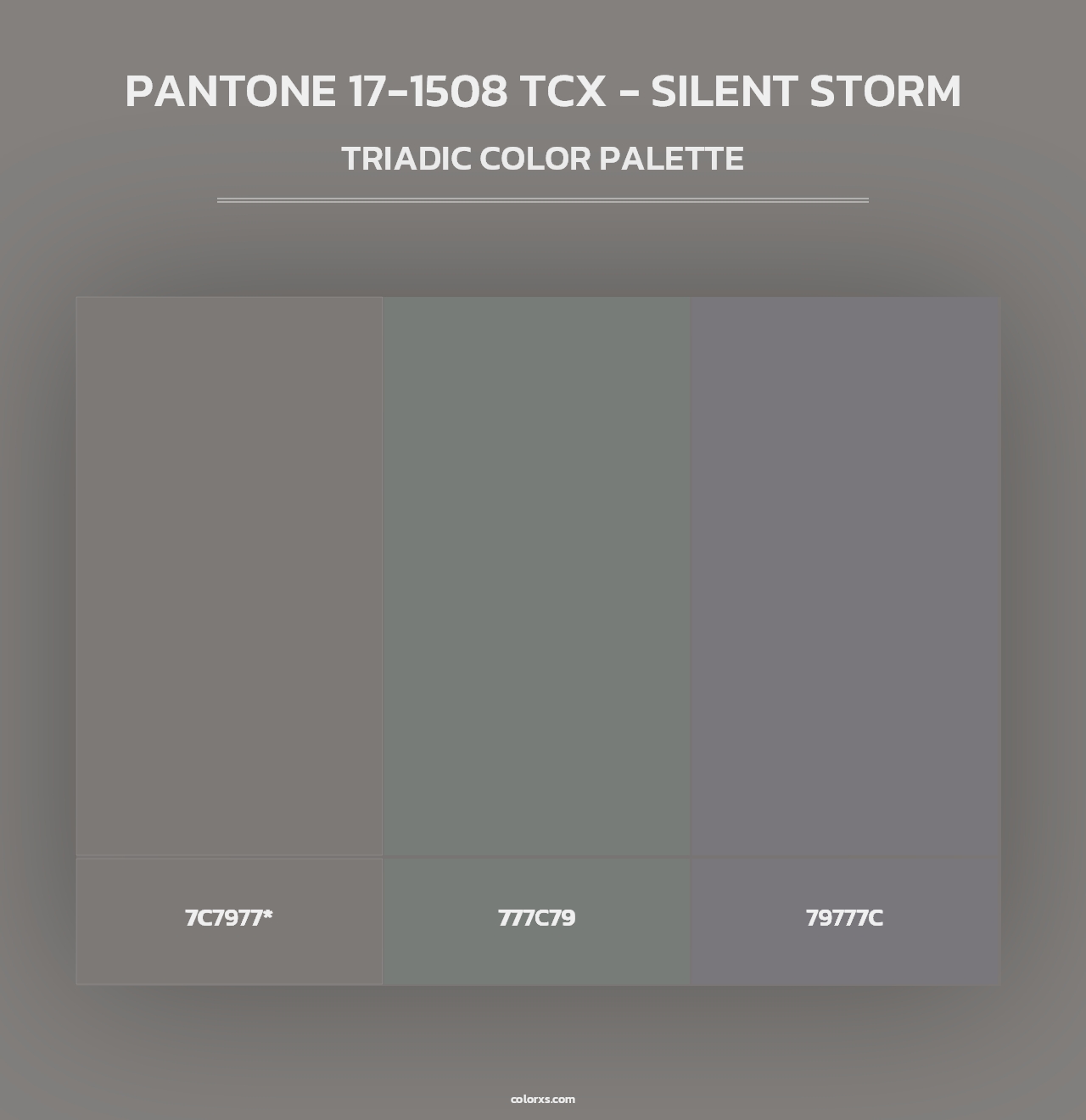 PANTONE 17-1508 TCX - Silent Storm - Triadic Color Palette