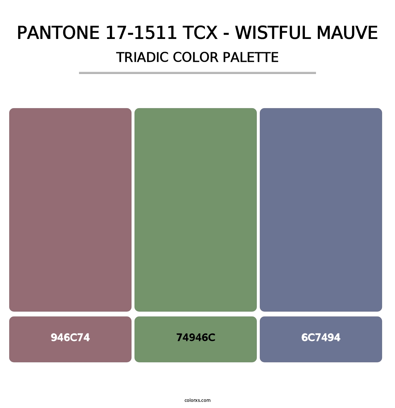 PANTONE 17-1511 TCX - Wistful Mauve - Triadic Color Palette