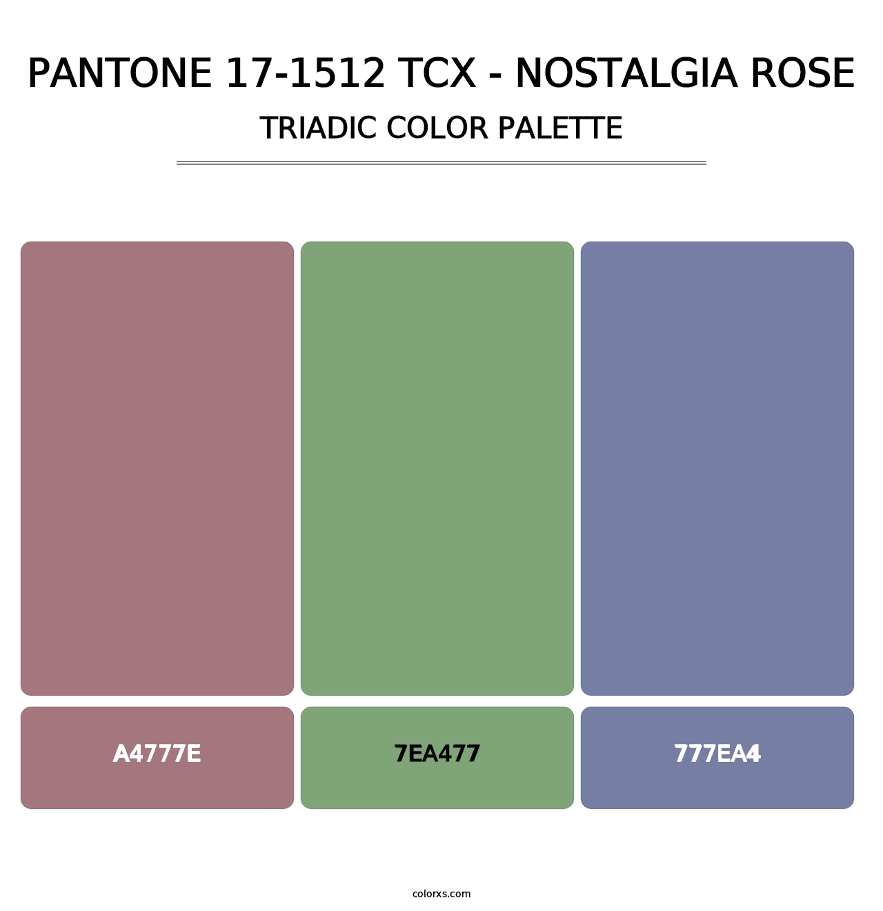 PANTONE 17-1512 TCX - Nostalgia Rose - Triadic Color Palette