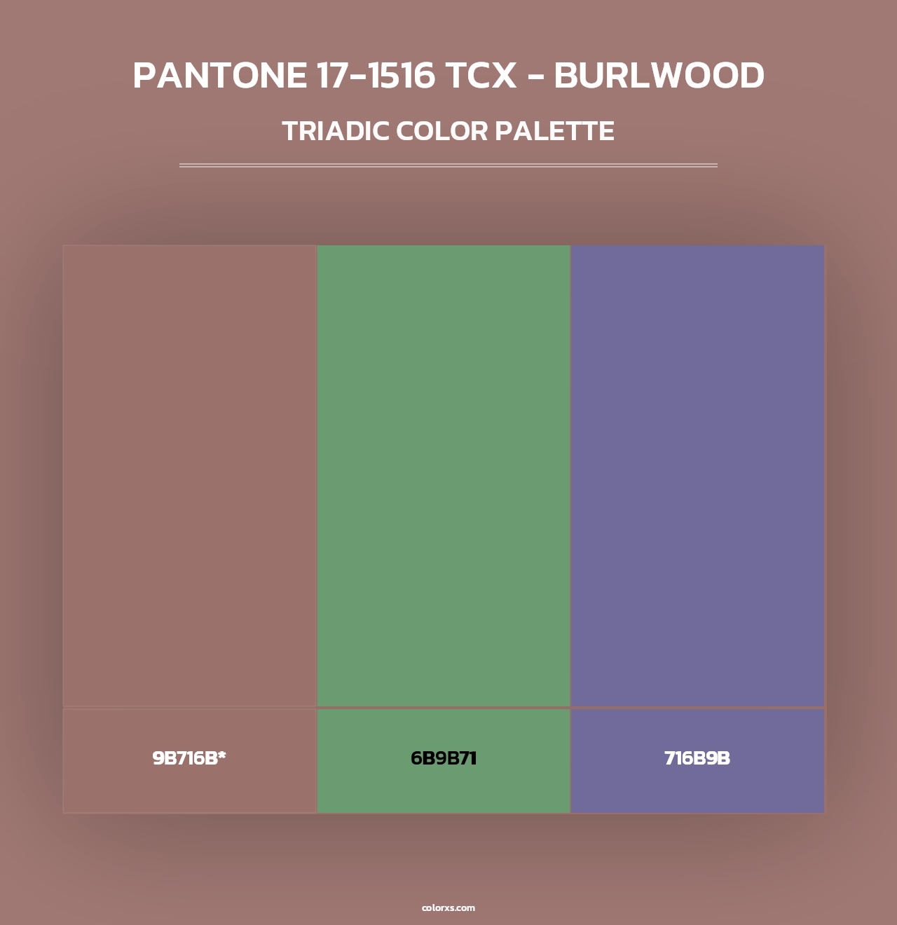 PANTONE 17-1516 TCX - Burlwood - Triadic Color Palette