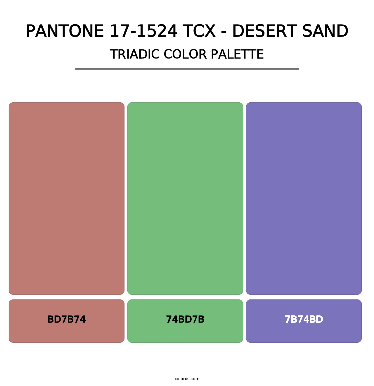 PANTONE 17-1524 TCX - Desert Sand - Triadic Color Palette